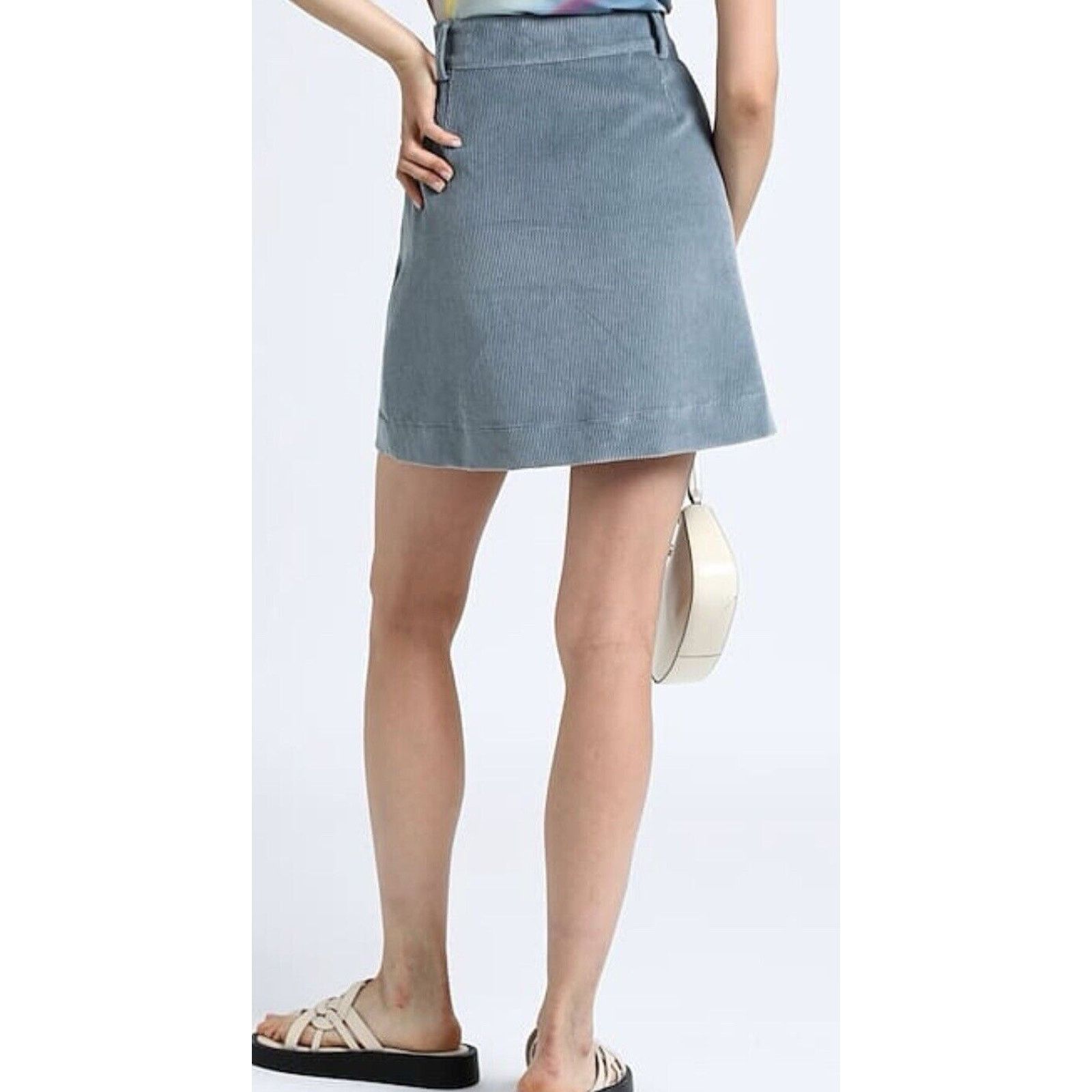 Paul Smith $325 PAUL SMITH Women's Corduroy Skirt Cotton Blue US 10 Size 32" / US 10 / IT 46 - 3 Thumbnail