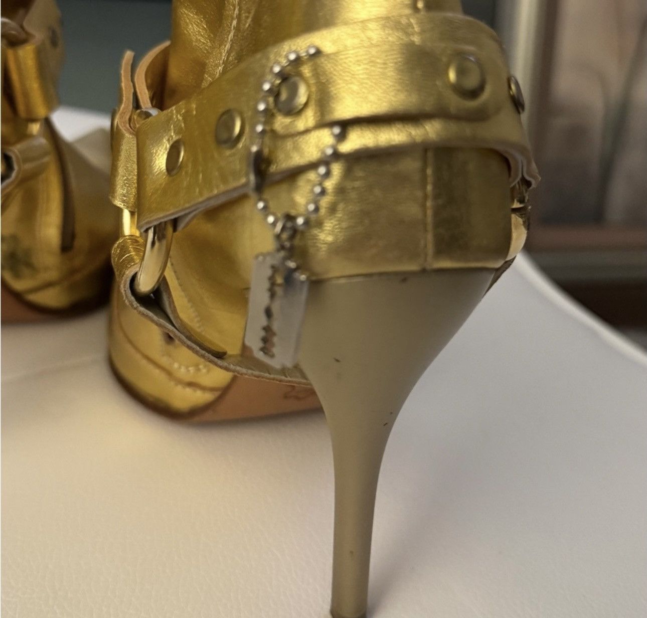 Other Denny Rose Metallic Gold Ankle Boots Size US 6 / IT 36 - 12 Thumbnail
