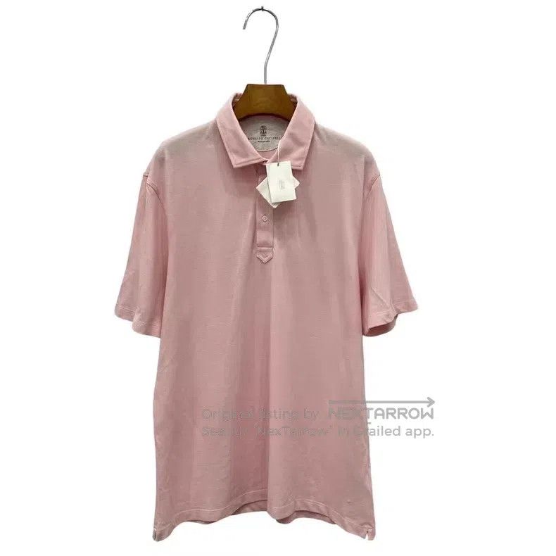 Brunello Cucinelli Brunello Cucinelli Pink Polo Short Sleeve Shirt Size L / US 10 / IT 46 - 1 Thumbnail