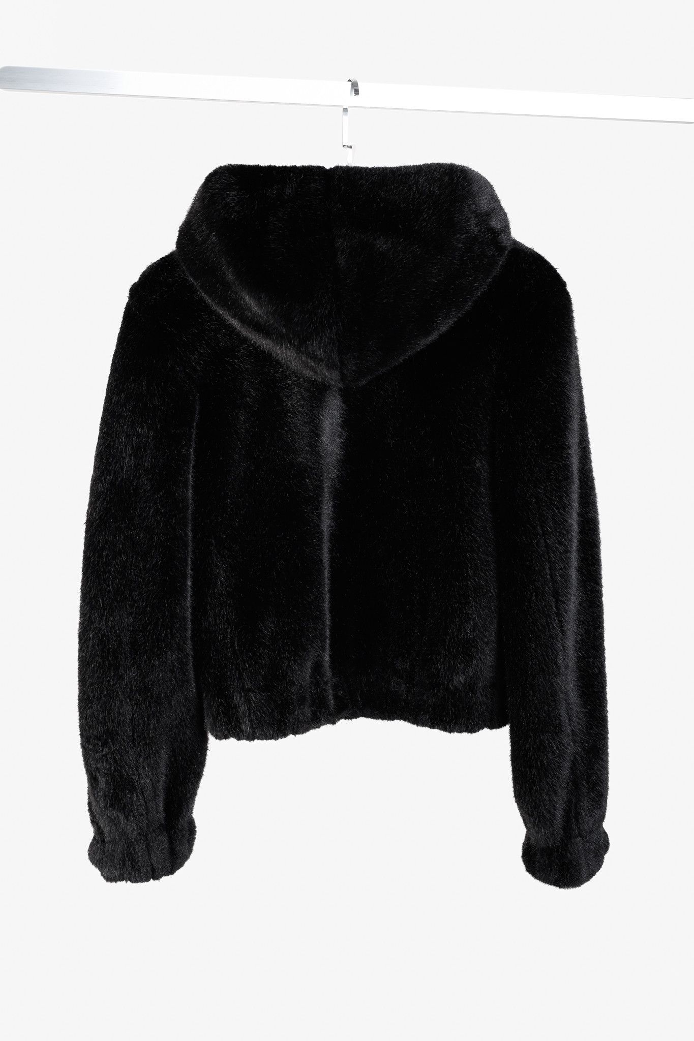 Helmut Lang Helmut Lang Black Faux Mink Fur Hooded Bomber Jacket Size XS / US 0-2 / IT 36-38 - 2 Thumbnail