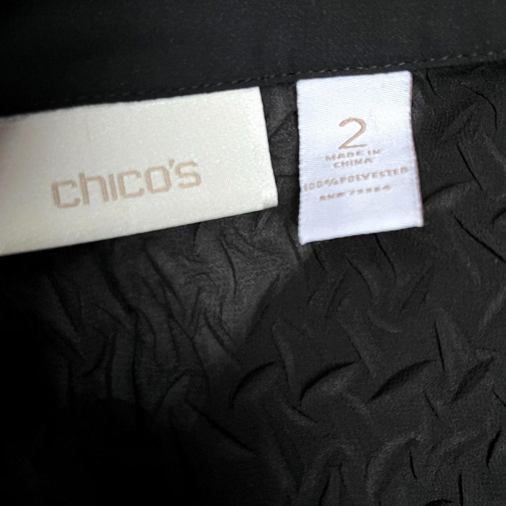 Vintage Chico's Womens Black Long Sleeve Shirt Blouse Top Size 2 Tunic Size XS / US 0-2 / IT 36-38 - 3 Thumbnail