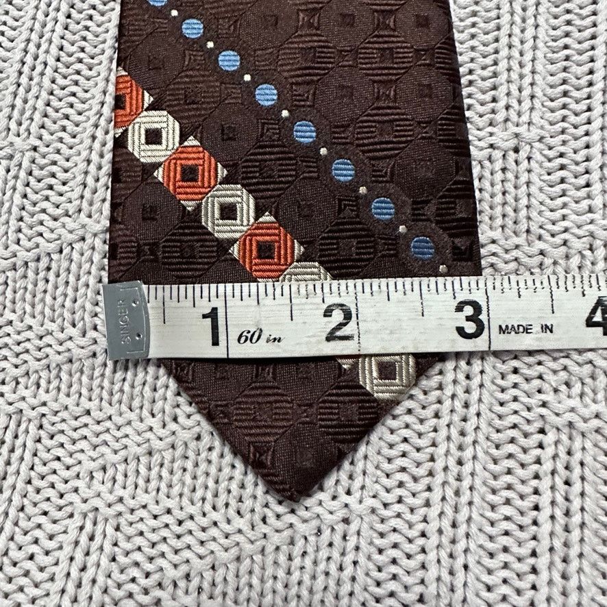 JCPenney Vintage 1980s JC Penney brown monotone Italian silk tie Size ONE SIZE - 5 Thumbnail