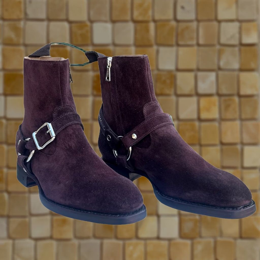 John Varvatos John Varvatos Boot Men Size 8 Burgundy Suede  display picture 2