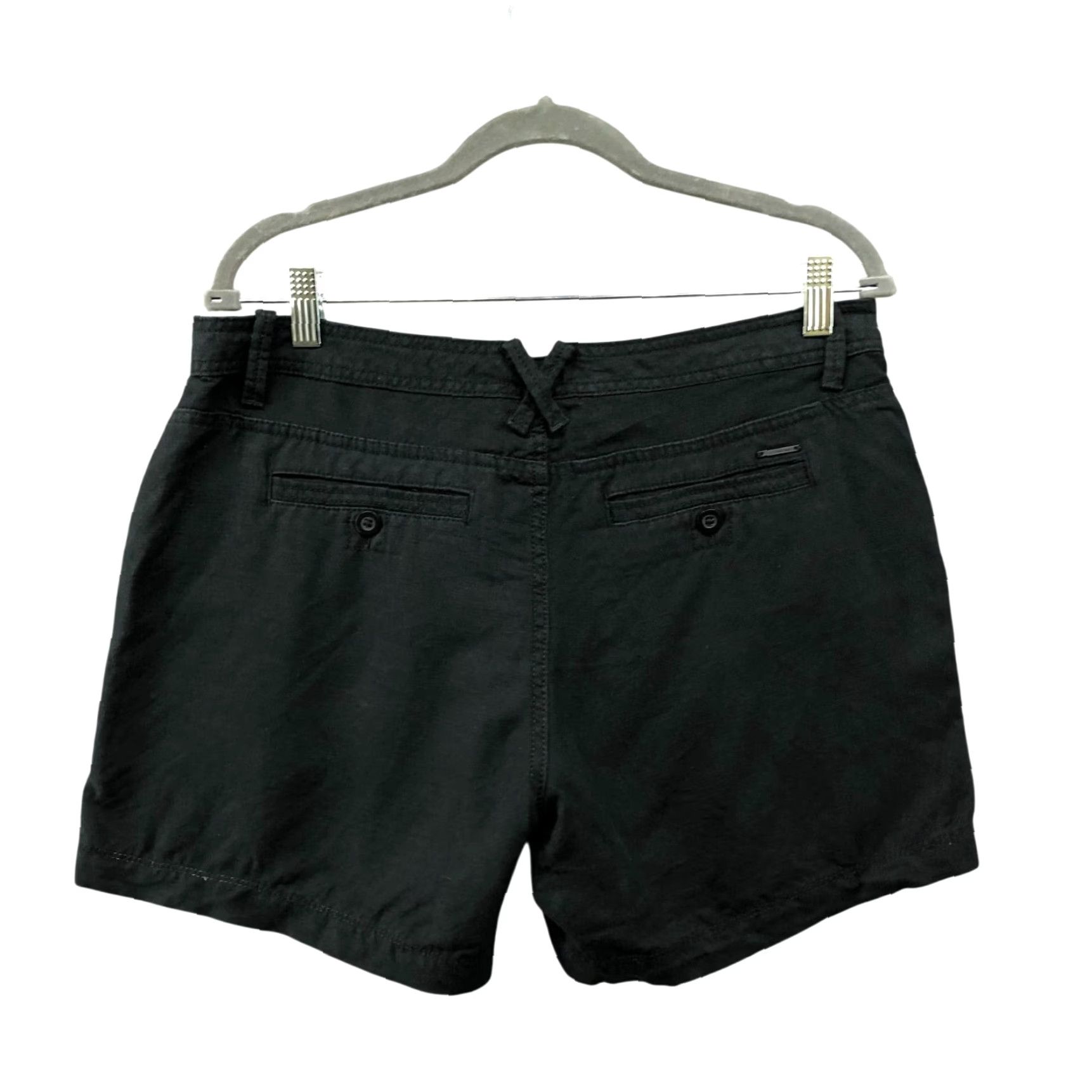 Calvin Klein CALVIN KLEIN Linen Blend Utility Shorts Womens Size 10 Black Mid Rise 5'' Casual Size 32" / US 10 / IT 46 - 2 Thumbnail