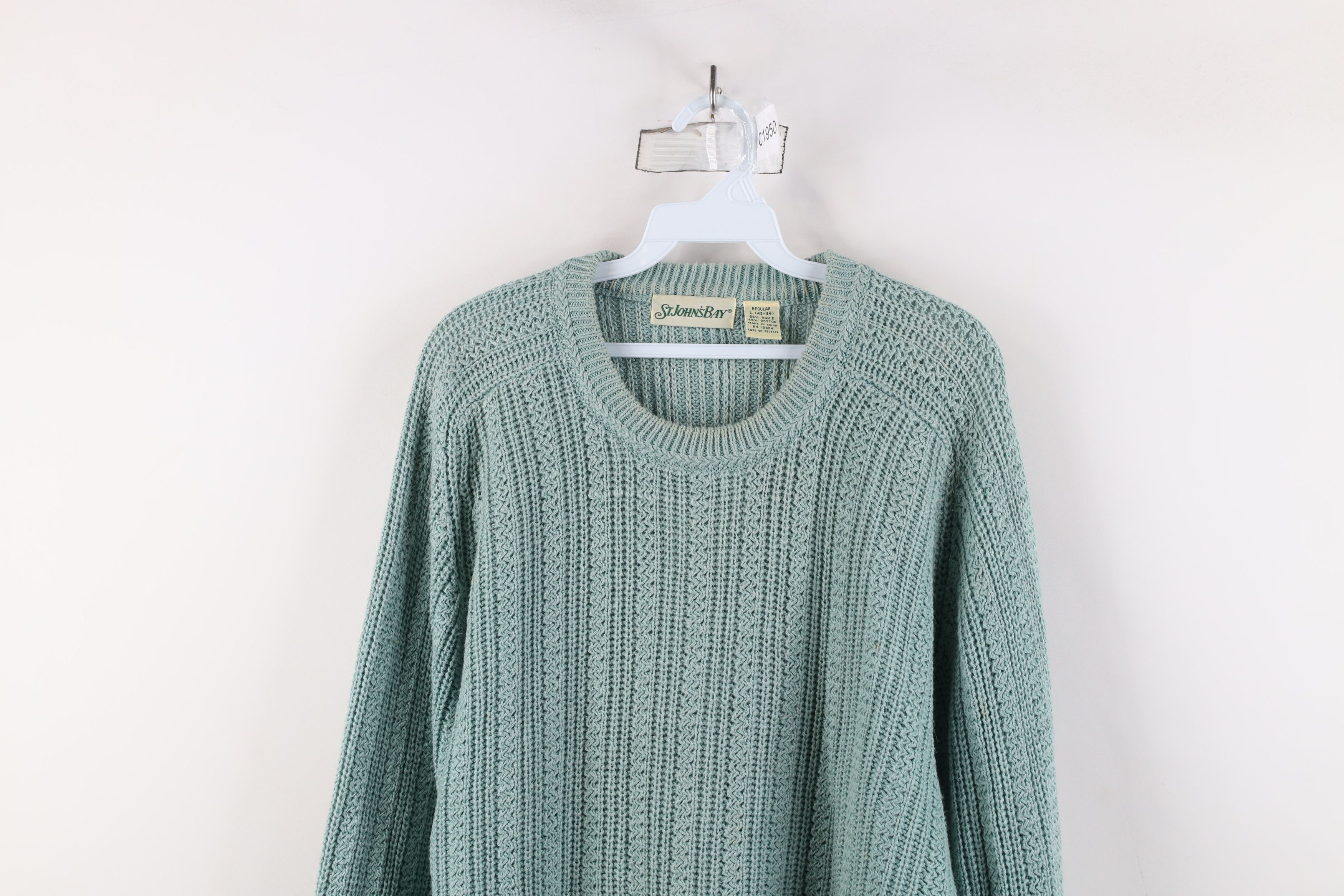 Vintage Vintage 90s Streetwear Ribbed Knit Crewneck Sweater Mint Size US L / EU 52-54 / 3 - 2 Thumbnail