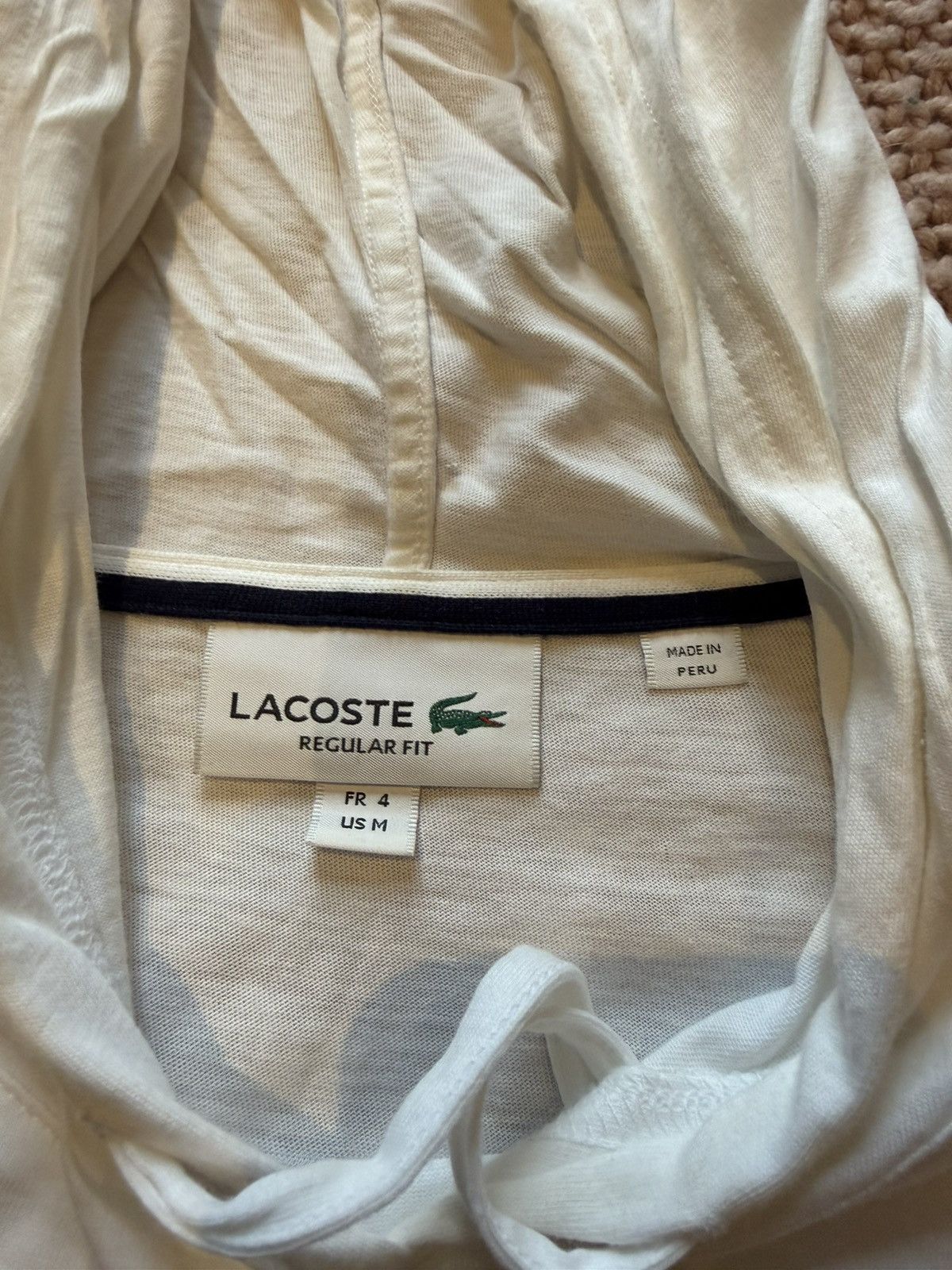 Lacoste Lacoste White Hoodie – Minimal Croc Logo Size US L / EU 52-54 / 3 - 2 Thumbnail