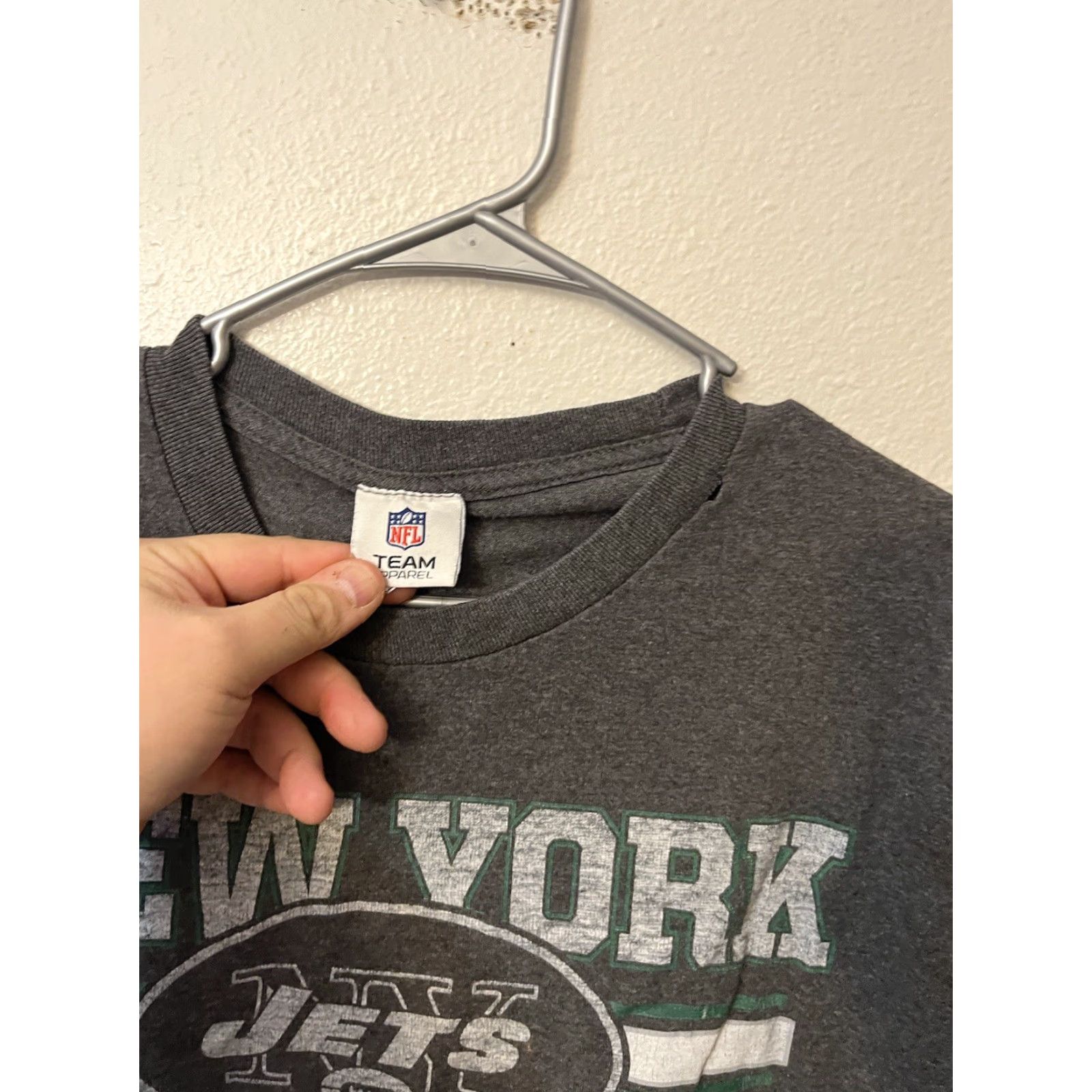 NFL NFL Jets T-Shirt Men L Gray Cotton Knit Logo Vintage 90s Football Long Sleeve Crew Neck Size US L / EU 52-54 / 3 - 3 Thumbnail
