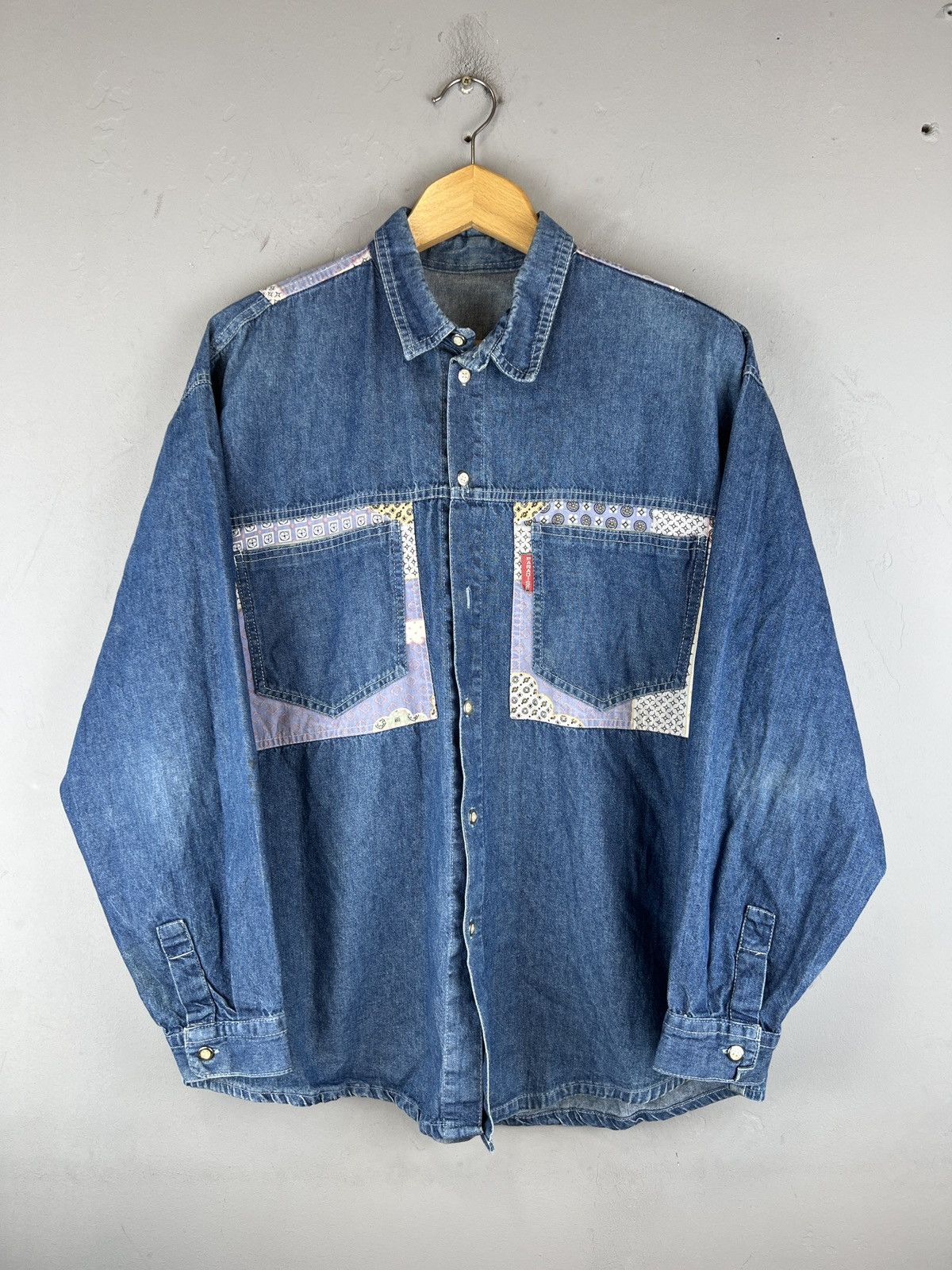 Flannel × Paradise × Vintage Vintage Paradise Flannel Denim Art Shirt M size y2k Size US M / EU 48-50 / 2 - 1 Thumbnail