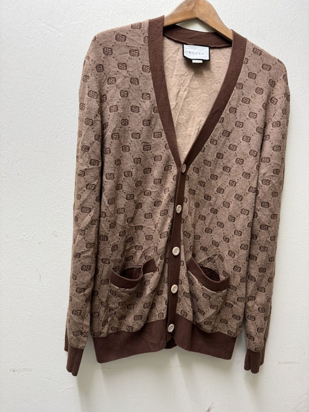 Gucci Gucci cardigan featuring an all-over monogram GG jacquard Size US XL / EU 56 / 4 - 9 Thumbnail
