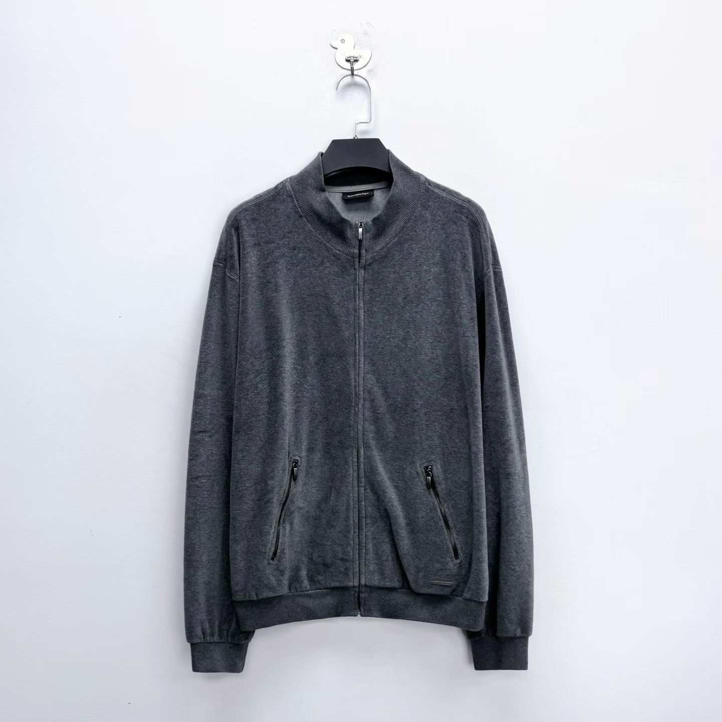 Ermenegildo Zegna Ermenegildo Zegna Gray Velvet Jacket Size US L / EU 52-54 / 3 - 1 Thumbnail