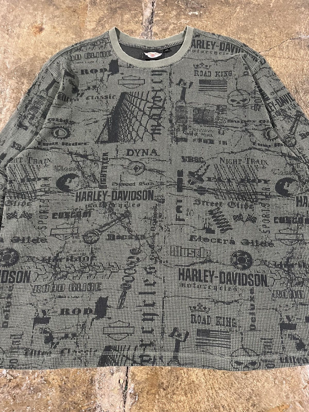 Affliction × Harley Davidson × Vintage CRAZY Y2K HARLEY DAVIDSON THERMAL GRUNGE SKATER AFFLICTION Size US XXL / EU 58 / 5 - 4 Thumbnail
