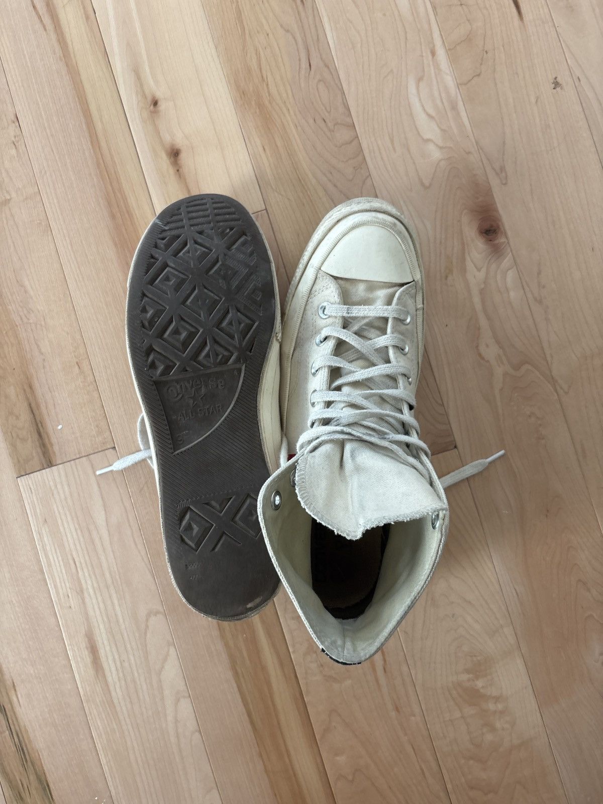 Comme des Garcons PLAY × Converse CDG PLAY x CONVERSE HI-TOP WHITE Size US 9 / EU 42 - 4 Thumbnail