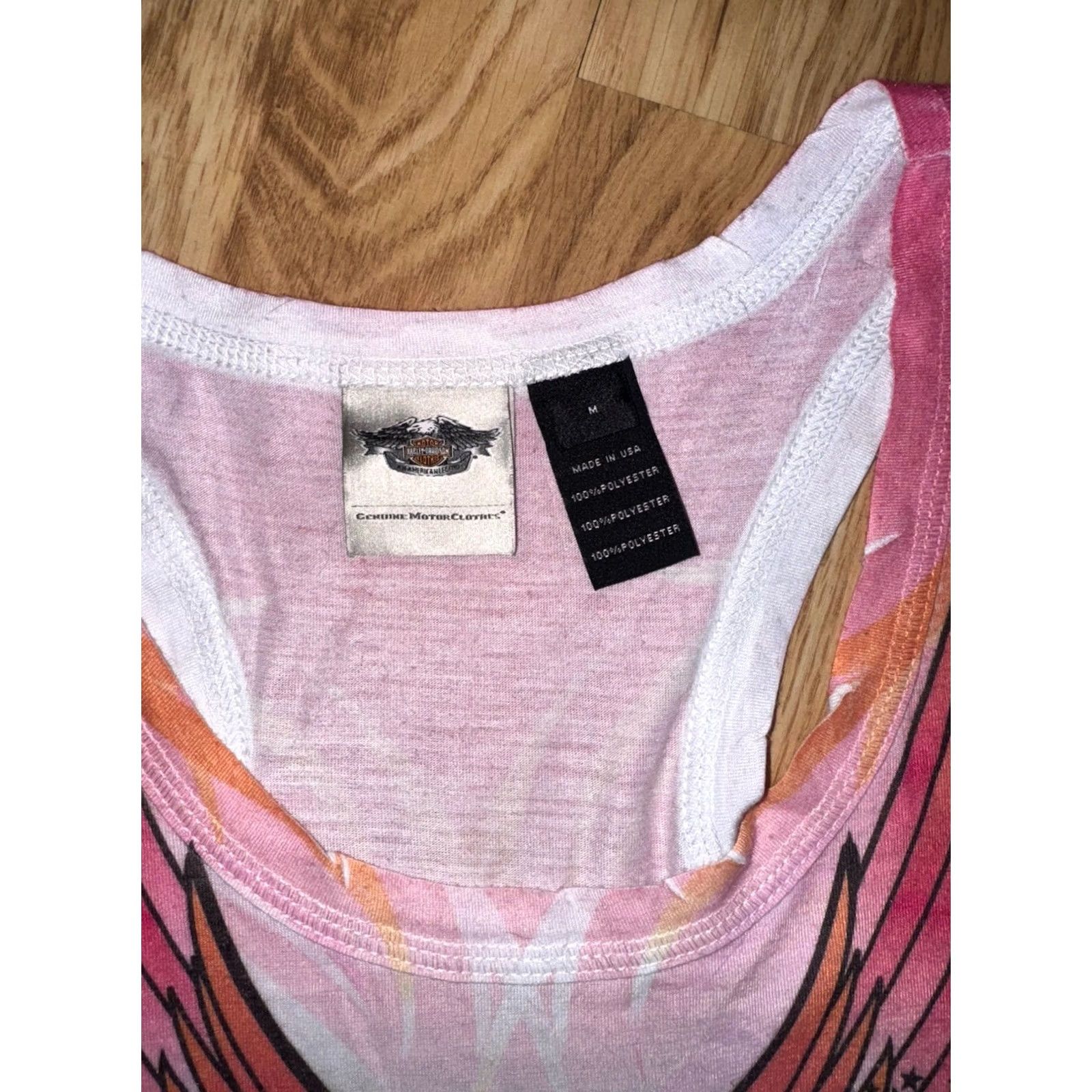 Harley Davidson Harley Davidson Women’s Tank M Pink Angel Wings USA Y2K Casual Blouse Size M / US 6-8 / IT 42-44 - 2 Thumbnail