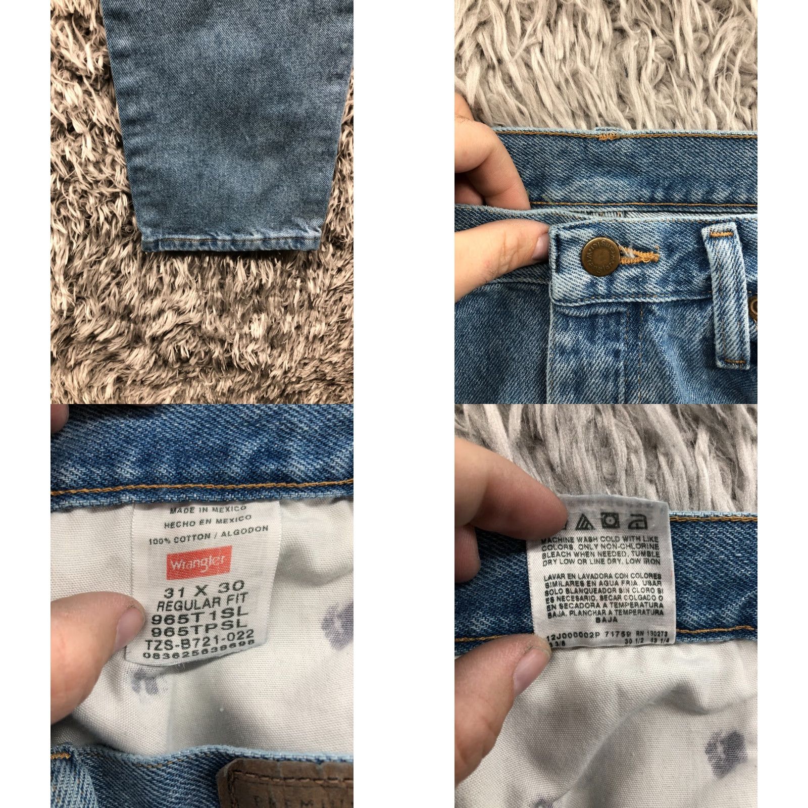 Wrangler Wrangler Jeans Mens Regular Fit 31x30 Mid Rise Straight Medium Wash Blue Size US 31 - 8 Thumbnail