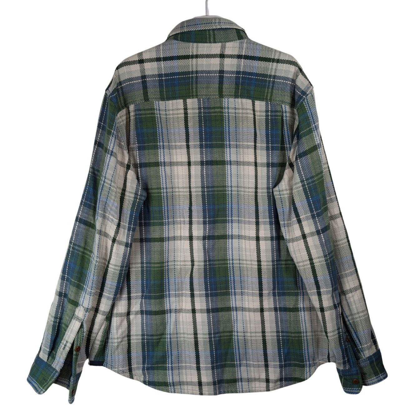 Outerknown Outerknown Blanket Shirt Green Blue Plaid Long Sleeve Men’s Size US XL / EU 56 / 4 - 2 Thumbnail