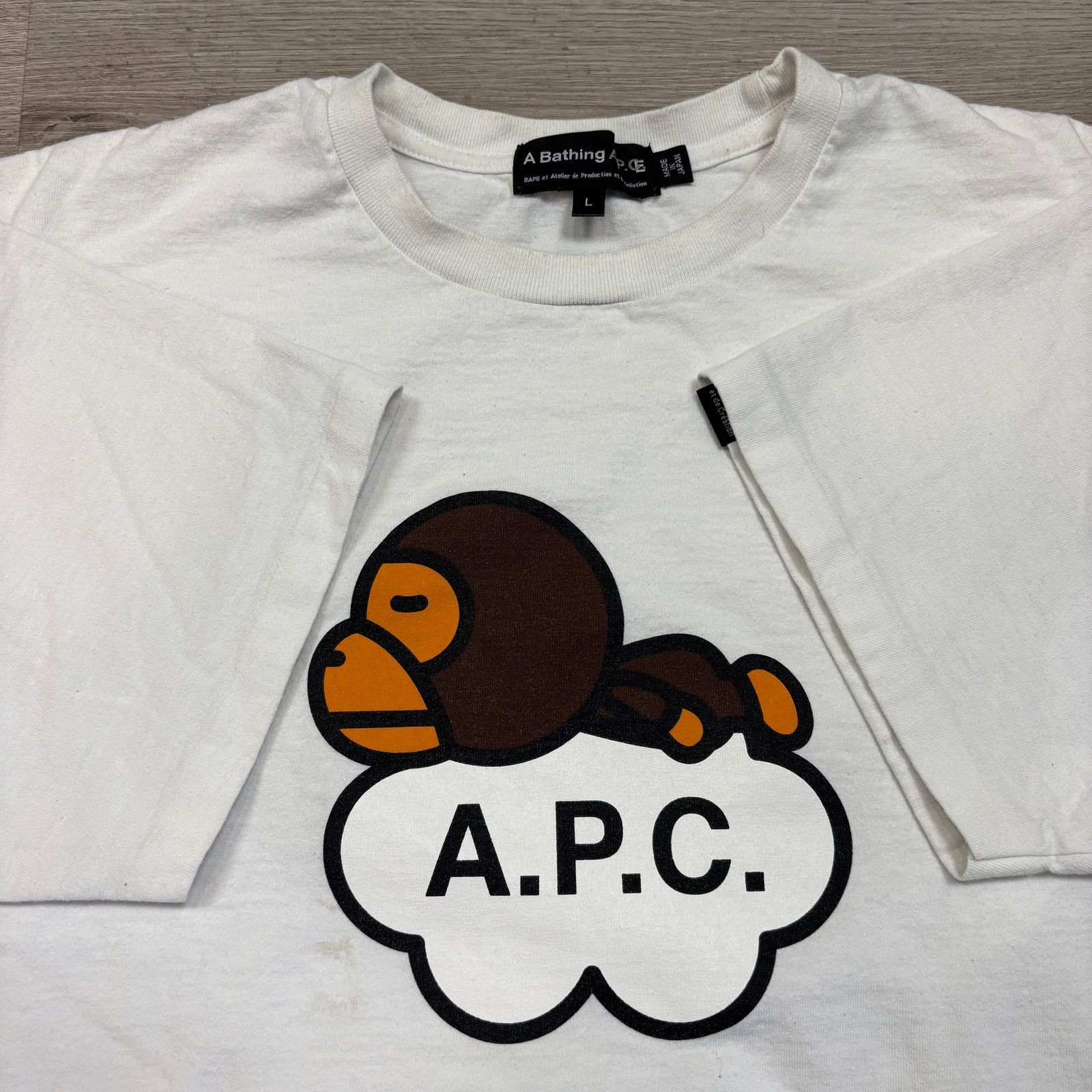 A.P.C. × Bape A Bathing Ape X A.P.C. Milo T Shirt Men's Large Streetwear Size US L / EU 52-54 / 3 - 4 Thumbnail