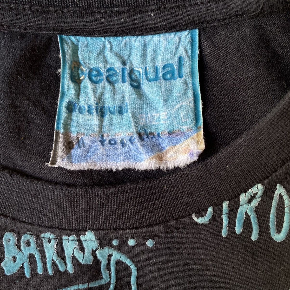 Desigual Derigual Black Long-Sleeve Tee with Blue Graphic Print Size US L / EU 52-54 / 3 - 3 Thumbnail