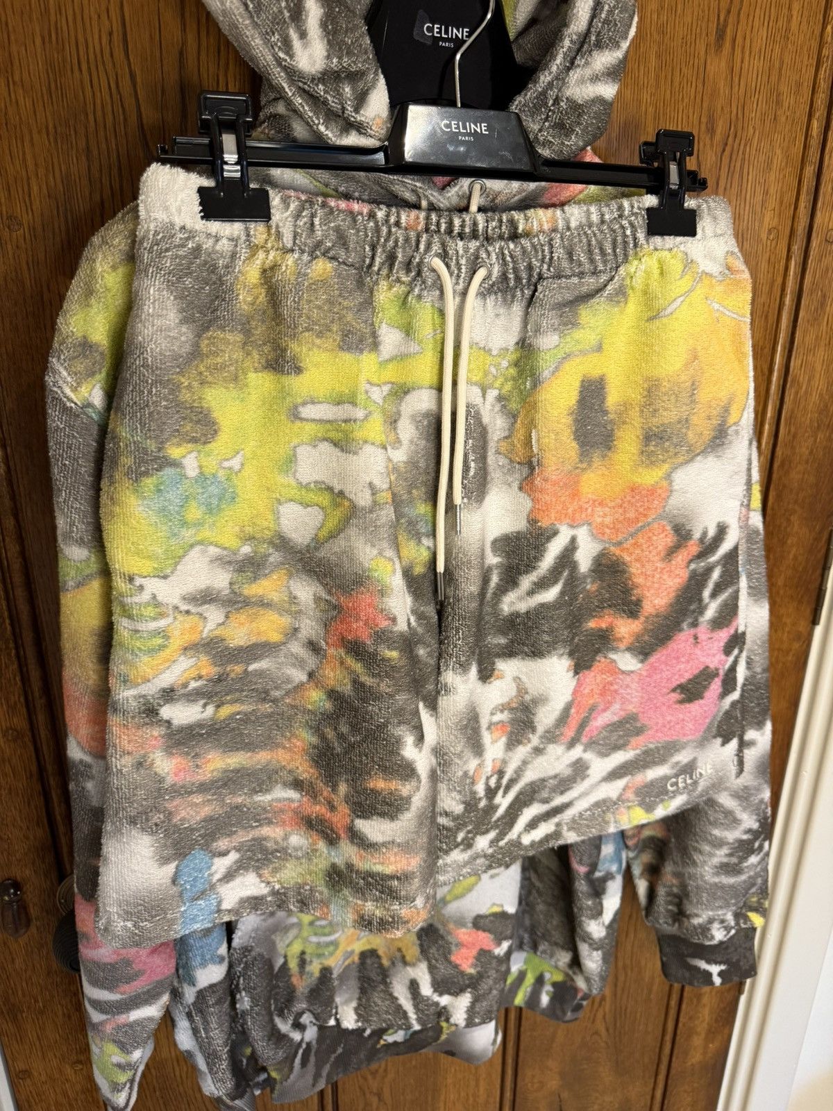 Celine $2.15k SS24 Celine tie dye tracksuit hoodie shorts Hedi Size US L / EU 52-54 / 3 - 3 Thumbnail