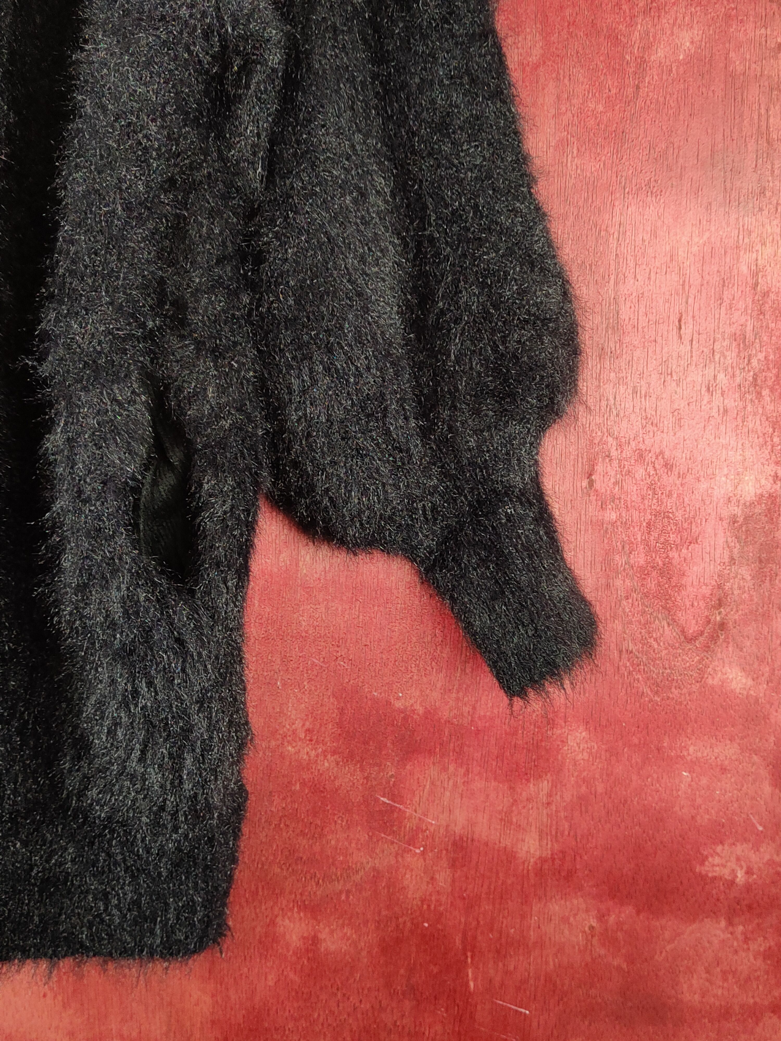 Japanese Brand GU Black Shag Shaggy Fur Mohair Knitwear Cardigan #S1902 Size M / US 6-8 / IT 42-44 - 6 Thumbnail
