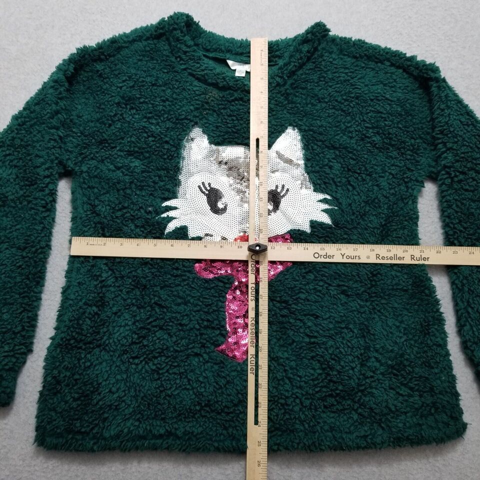 Other Time And Tru Sherpa Sweater Womens Large Green Fox Size L / US 10 / IT 46 - 7 Thumbnail