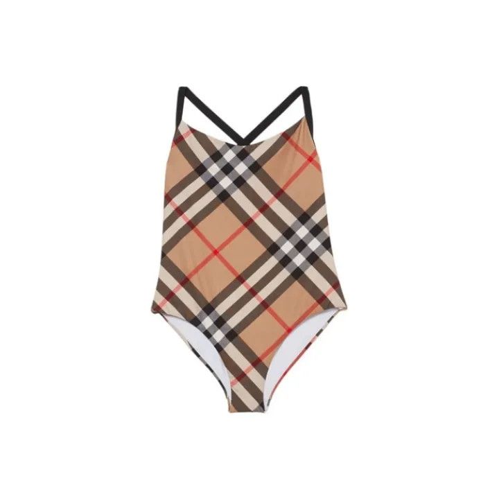 Burberry Plaid One-Piece Swimsuit for Women 0079