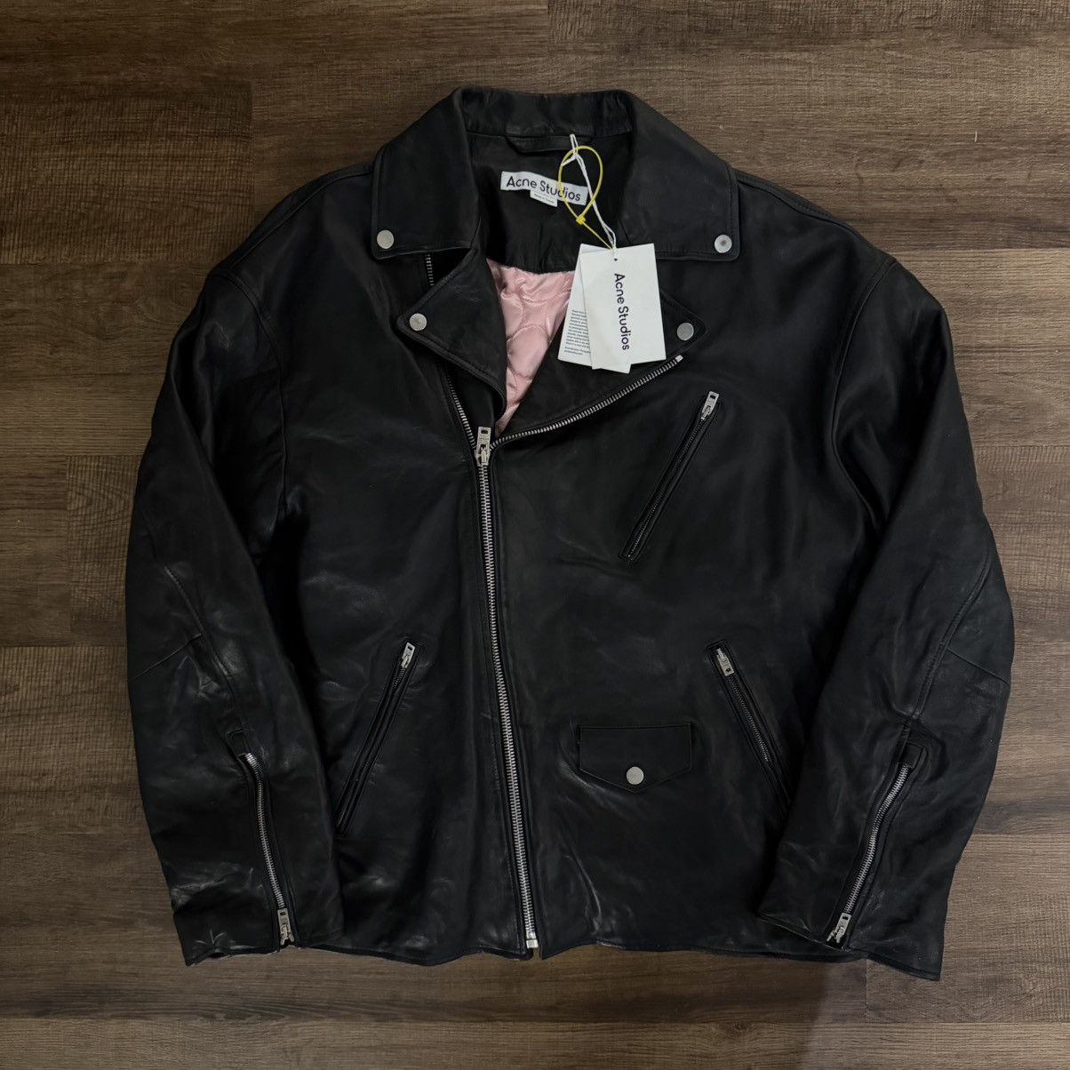 Acne Studios Acne Studios Distressed Leather Jacket Black Size US M / EU 48-50 / 2 - 3 Thumbnail