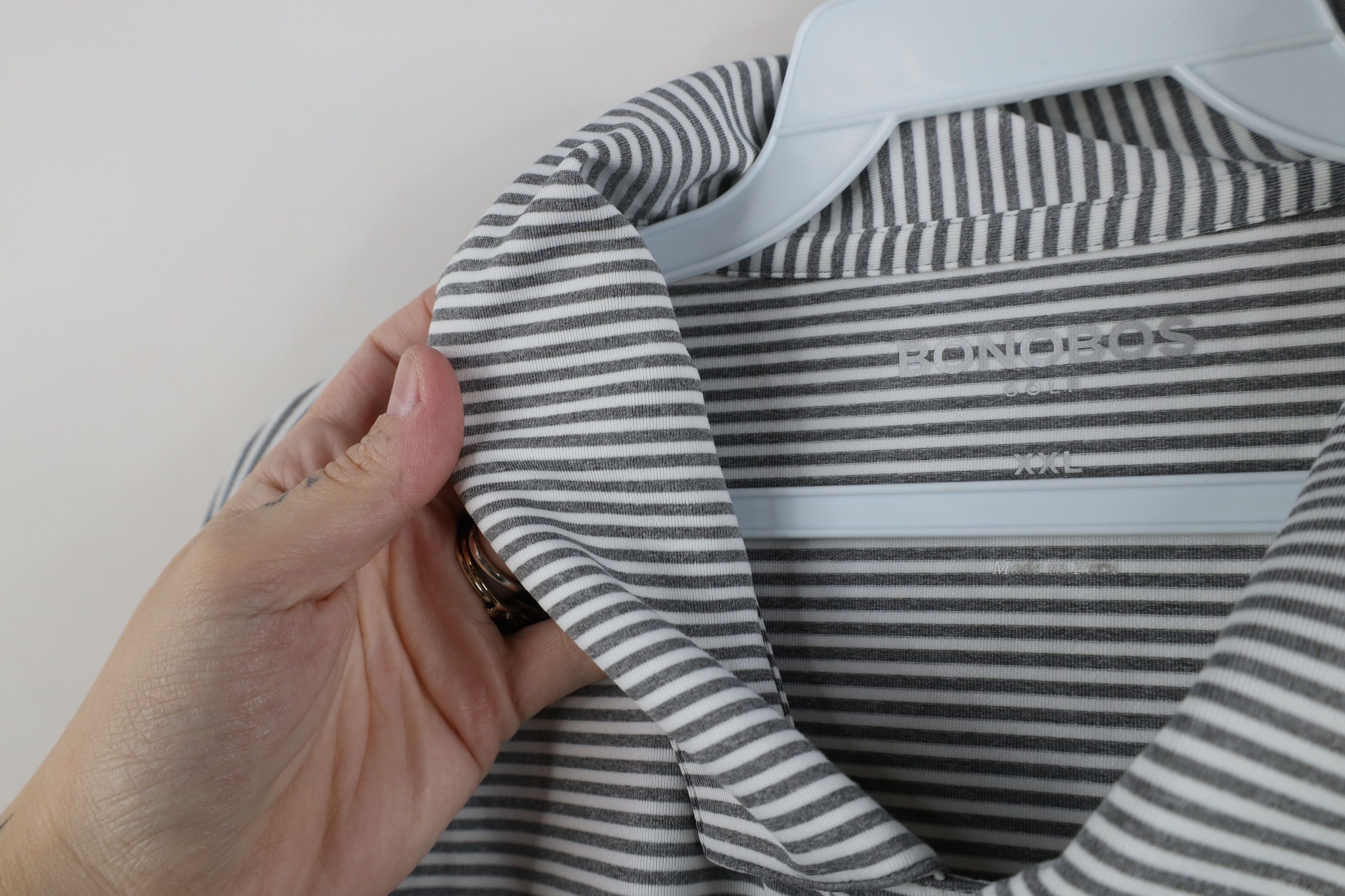 Bonobos Bonobos Golf Stretch Striped Golfing Polo Shirt Gray Size US XXL / EU 58 / 5 - 8 Thumbnail