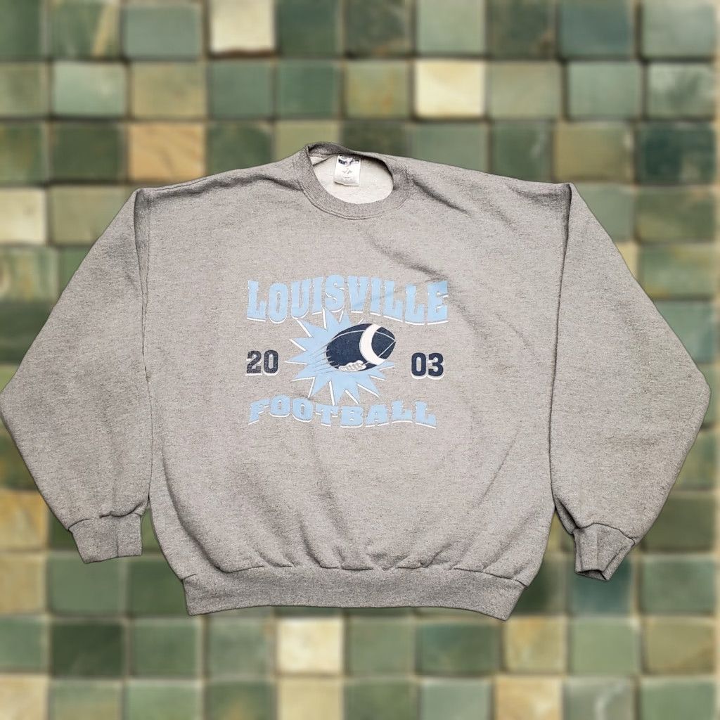 Jerzees VINTAGE Louisville Football Sweatshirt Mens XL Gray Y2K 2003 Highschool Crewneck Size US XL / EU 56 / 4 - 1 Thumbnail