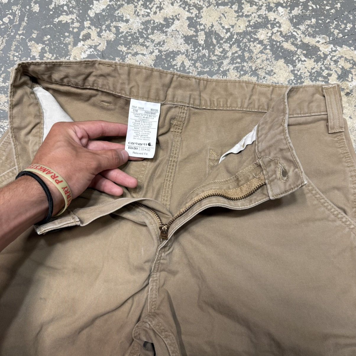 Carhartt Vintage Carhartt Tan/Brown B324 DKH Carpenter Workwear Short Size US 33 - 5 Thumbnail