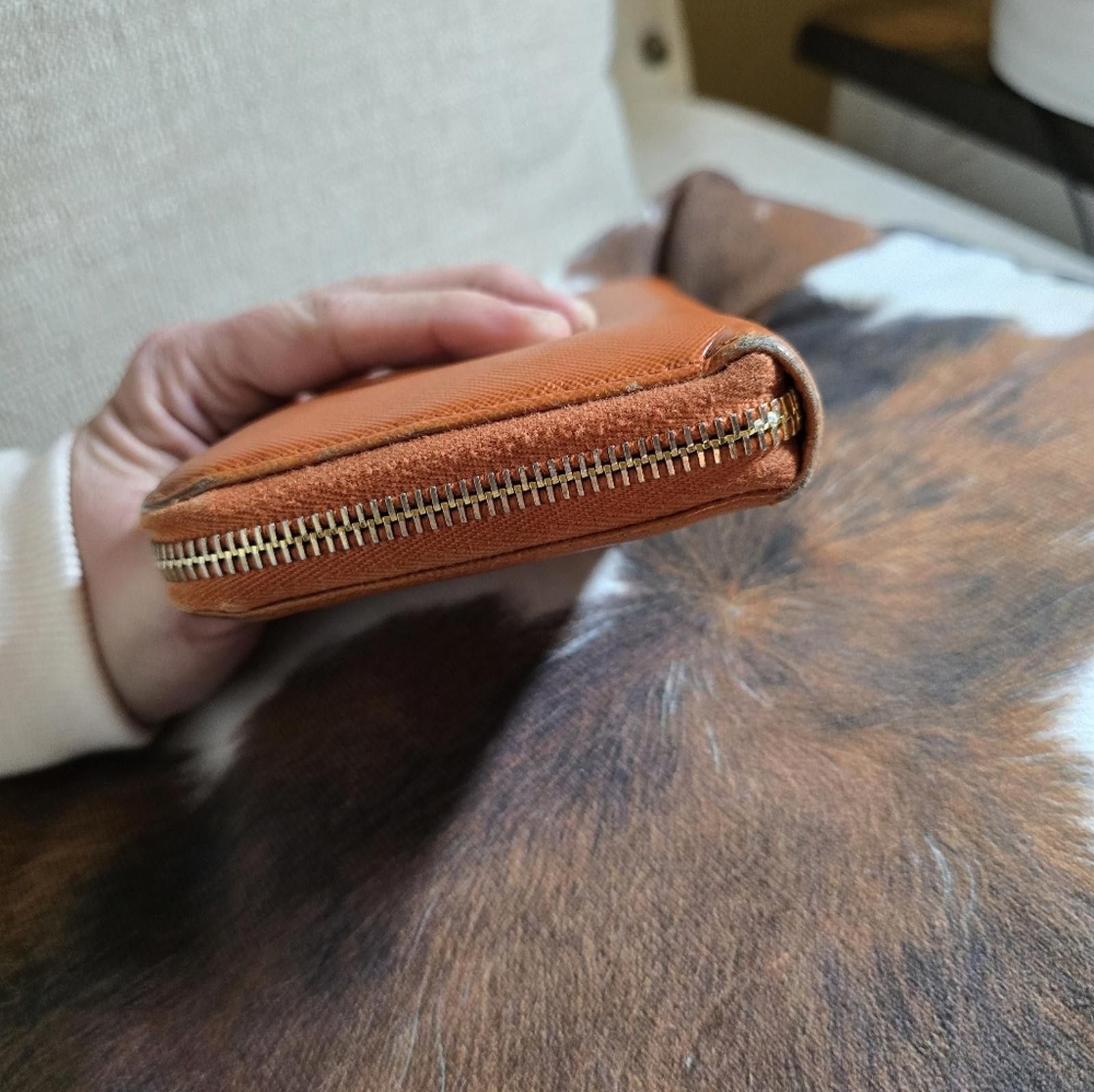 Prada Authentic Orange Prada Zip Wallet Size ONE SIZE - 9 Thumbnail