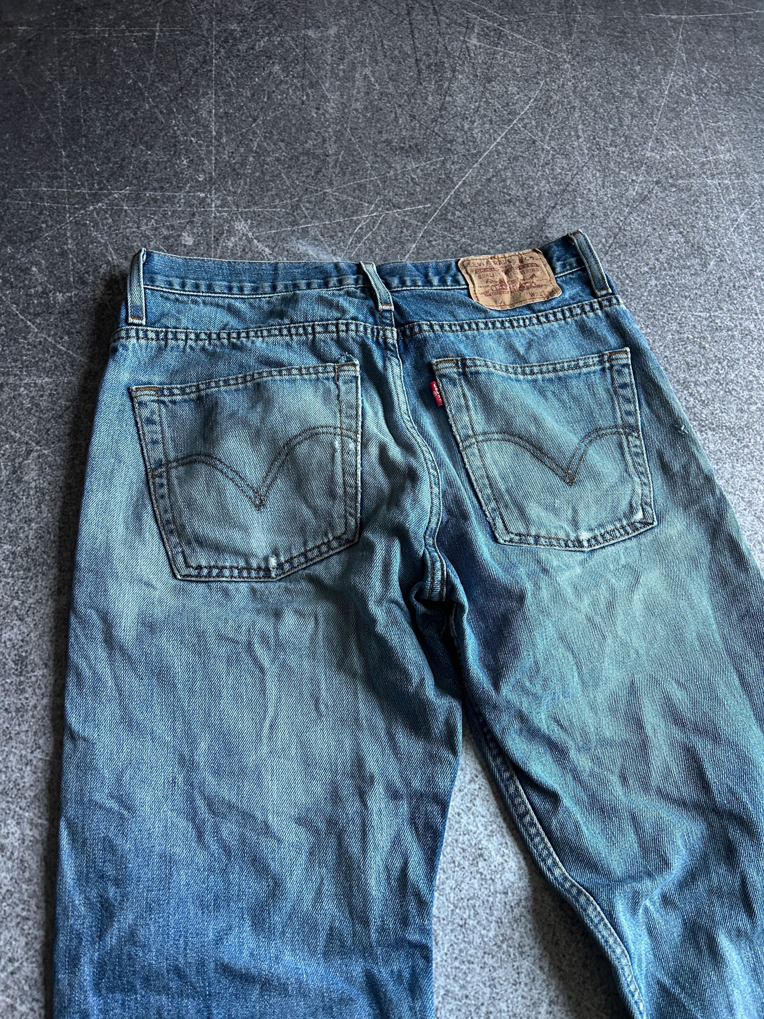 Vintage VTG RICK OWENS BALENCIAGA STYLE TRASHED JEANS 90S Size US 32 / EU 48 - 6 Thumbnail