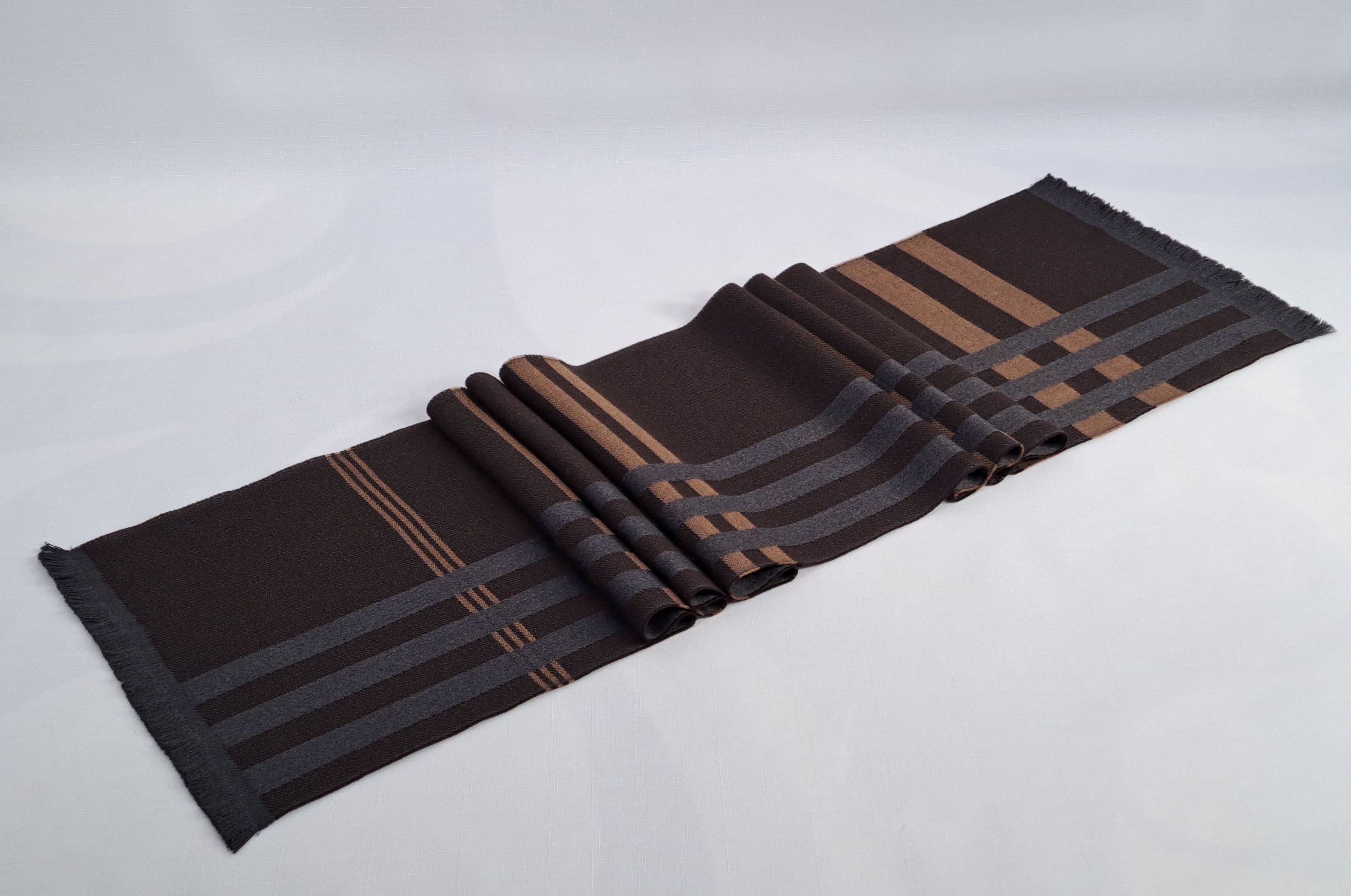 Ermenegildo Zegna ERMENEGILDO ZEGNA stripe fringed wool scarf. Size ONE SIZE - 1 Thumbnail