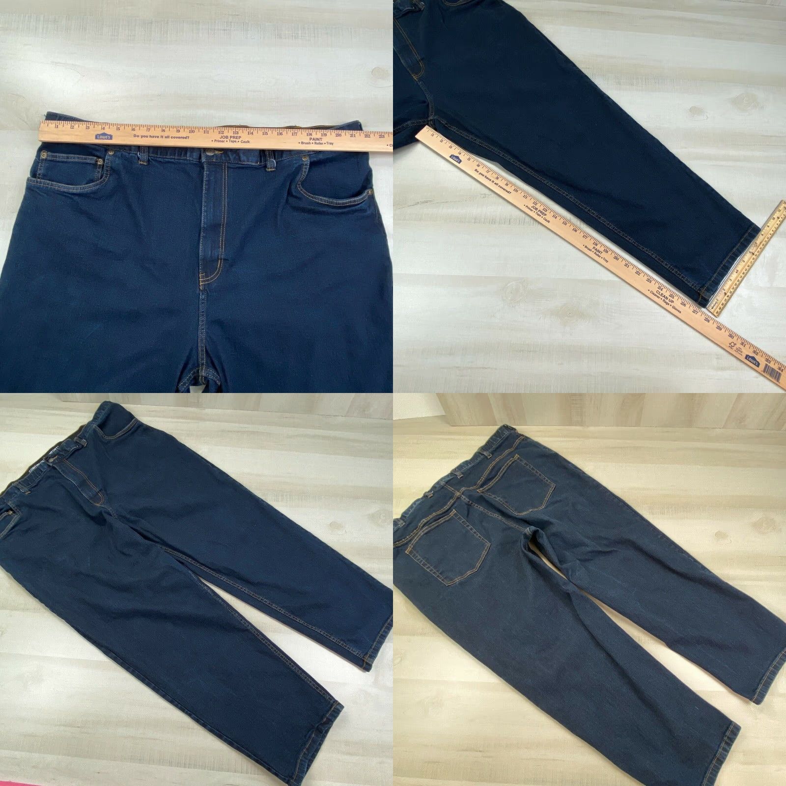 Vintage HB Blue High Rise Tapered Jeans Womens 46 (44 Waist) Size 32" / US 10 / IT 46 - 8 Thumbnail