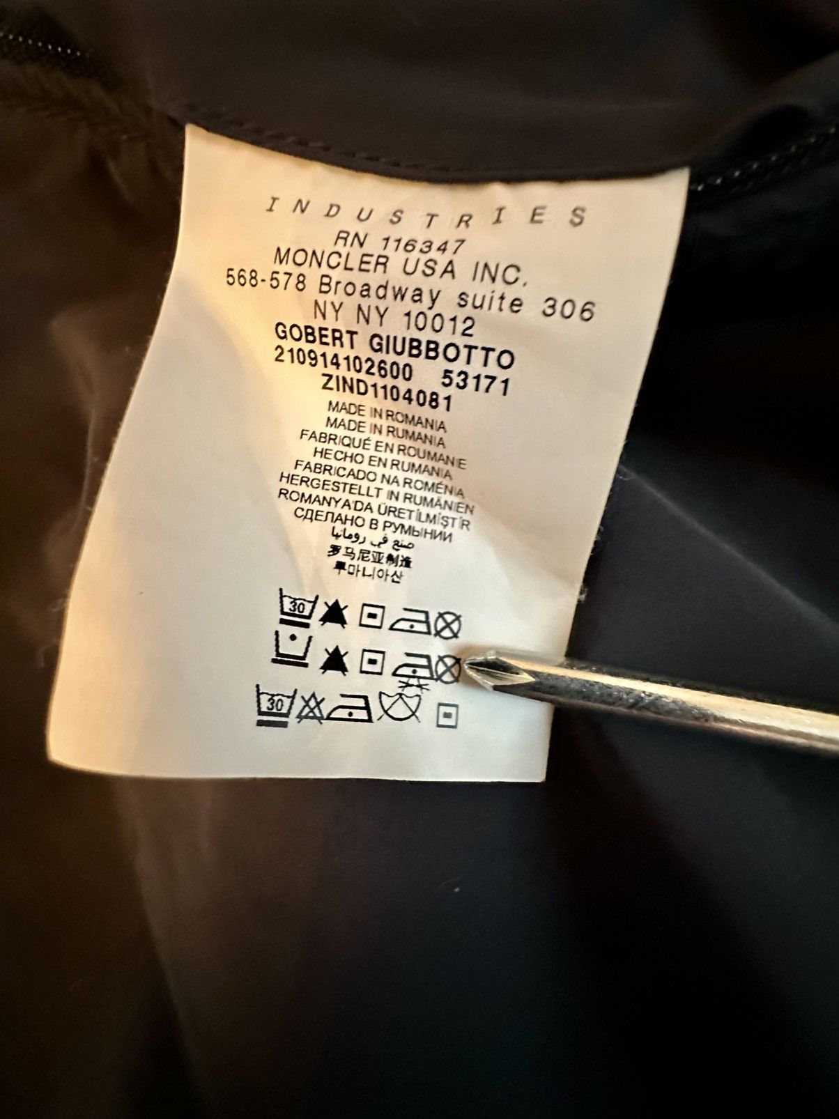 Moncler × Palm Angels Moncler Gobert Giubbotto Navy Men’s Dbl Breasted Size 6 Size US XL / EU 56 / 4 - 12 Thumbnail