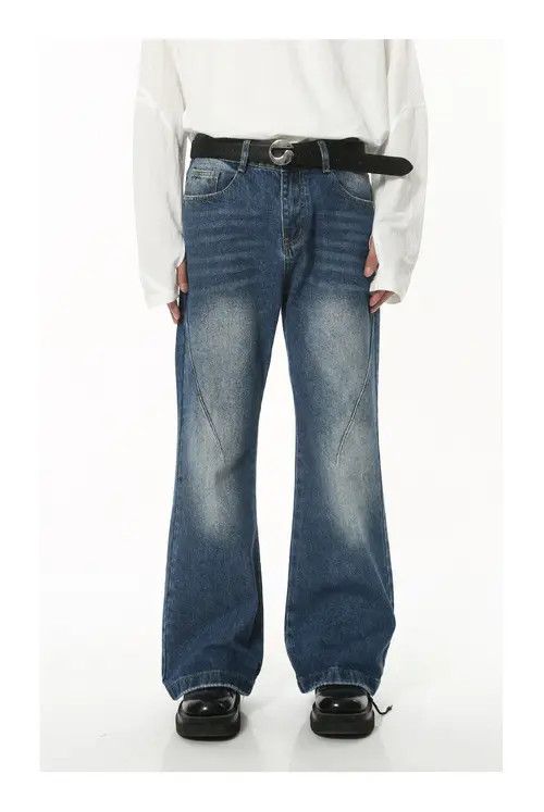 Other Blue Paneled Vintage Washed Flared Jeans Size US 32 / EU 48 - 1 Thumbnail