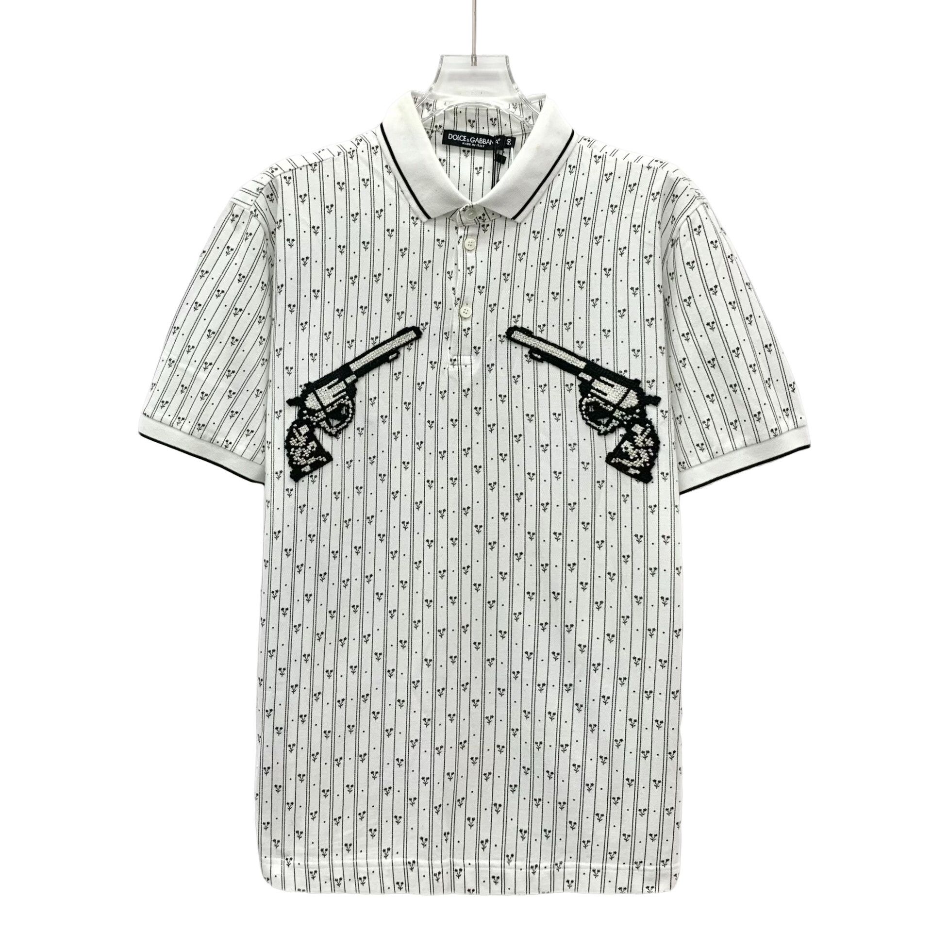 Dolce & Gabbana Dolce & Gabbana Pistol Embroidered Polo Shirt 52 Size US L / EU 52-54 / 3 - 1 Thumbnail