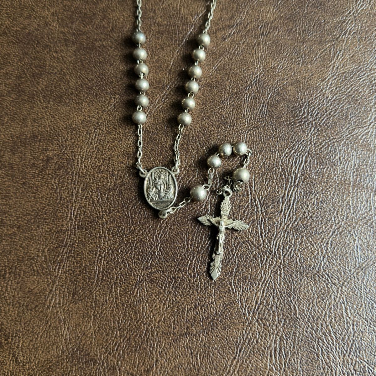 Dolce & Gabbana 925 Silver Cross Rosary Necklace Size ONE SIZE - 2 Thumbnail