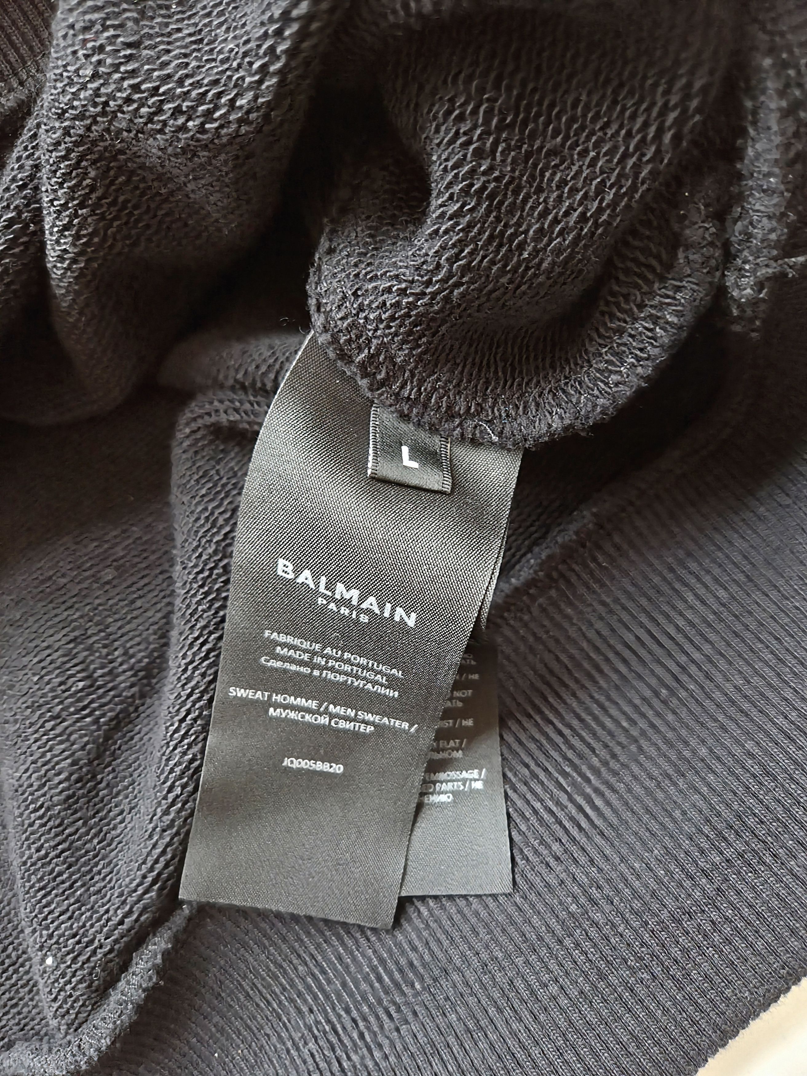 Balmain Balmain Logo Men's Black Cotton Pullover Sweater Size L Size US L / EU 52-54 / 3 - 5 Thumbnail