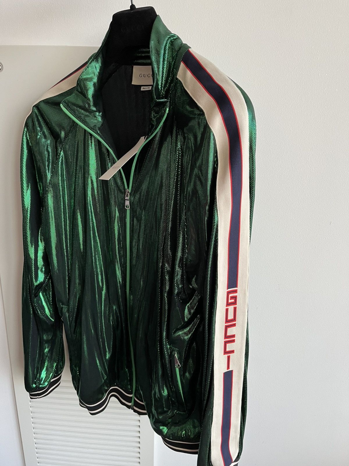 $4k Value Super Runway Gucci Glitter Laminated Track Jacket
