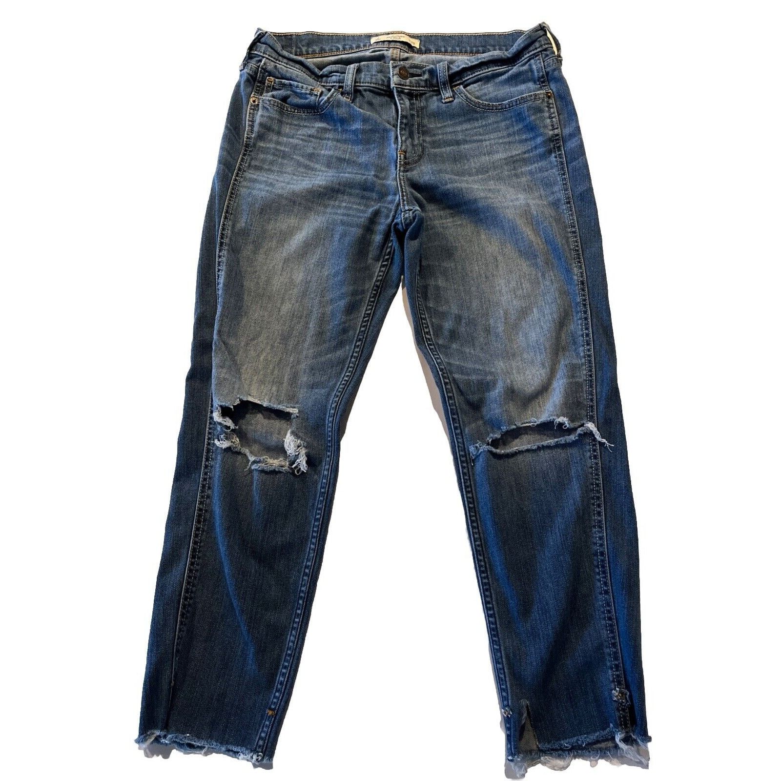 Abercrombie & Fitch Abercrombie & Fitch Womens 30x25 Jeans Blue Denim Distressed Size 30" / US 8 / IT 44 - 1 Thumbnail
