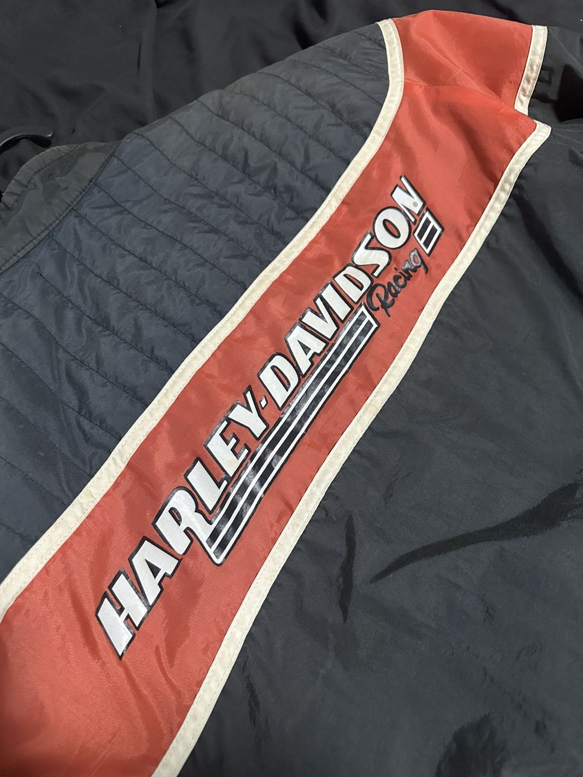 Harley Davidson Authentic Vintage 90s Harley-Davidson Racing Bomber Jacket Size US L / EU 52-54 / 3 - 3 Thumbnail