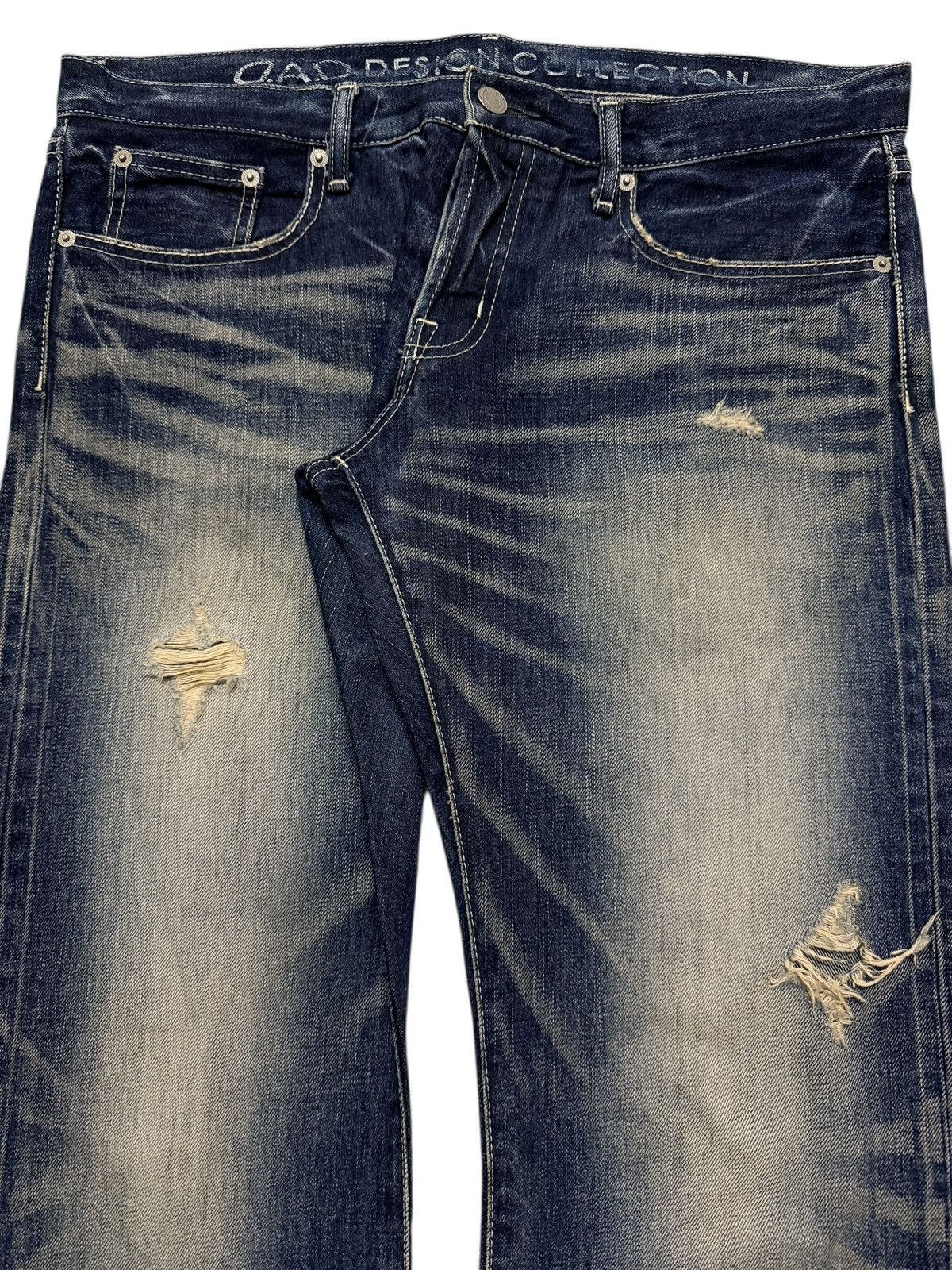 If Six Was Nine Vintage Japan Brand Faded Wash Clawmark Whiskers Distressed Size US 35 - 4 Thumbnail