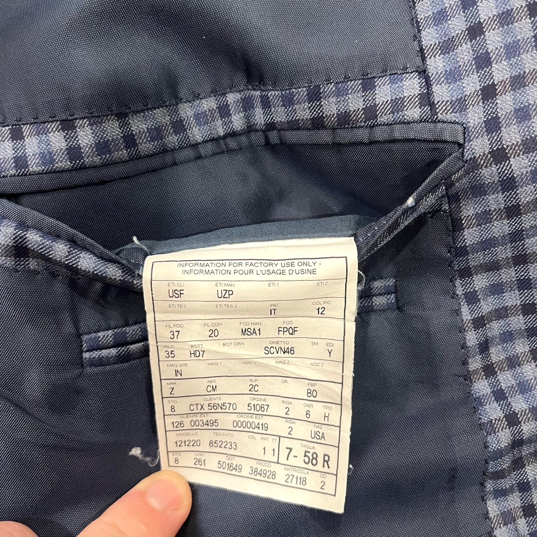 Ermenegildo Zegna Ermenegildo Zegna Sport Coat Mens 40R Plaid Wool Blue Gray Mila Check Single-Breasted 2-Button Notch Lapel Italy Navy? Size 40R - 6 Thumbnail