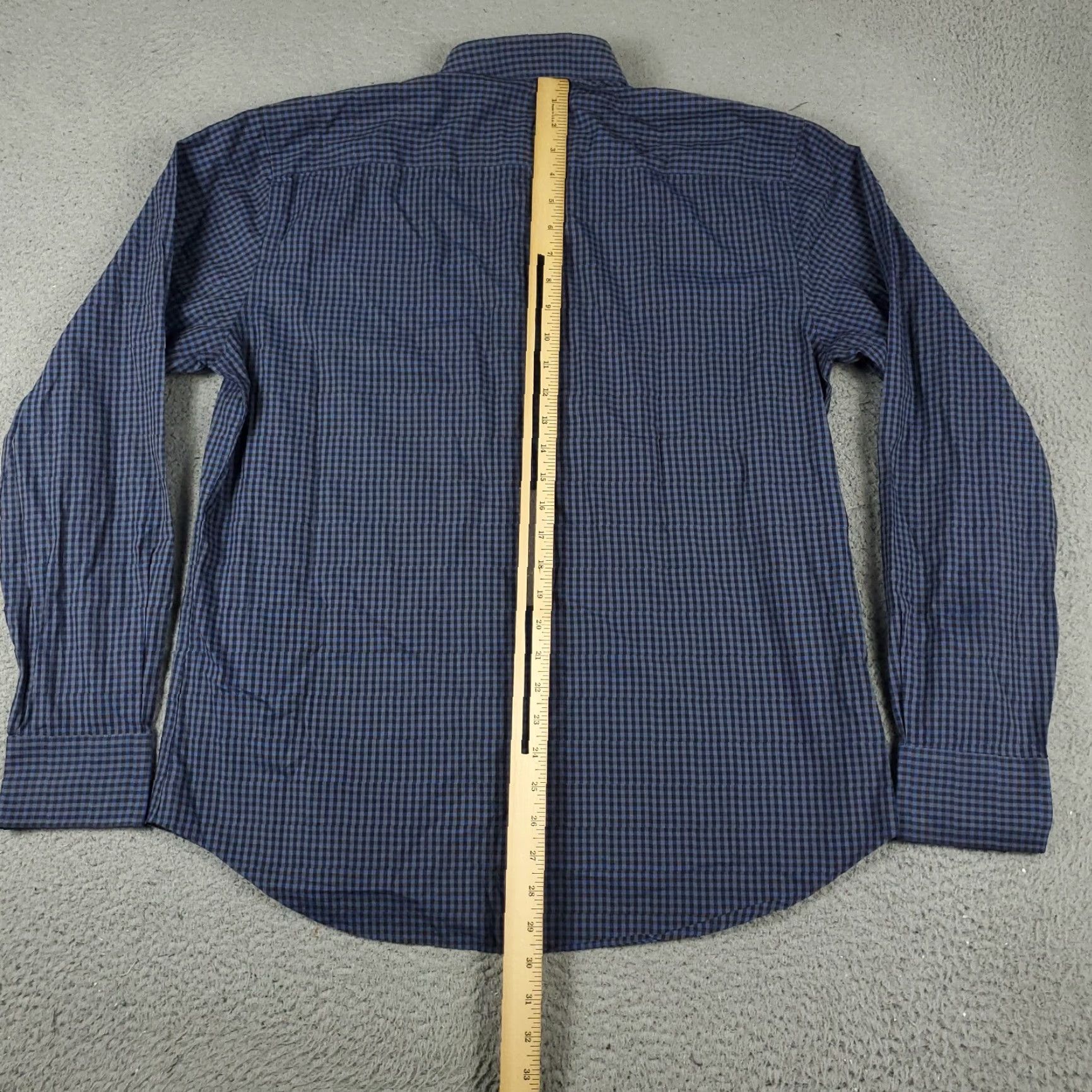 BUGATCHI Bugatchi Shirt Mens Large Blue Check Button-Up Long Sleeve Casual Business Wearable Shirt Men's Large Blue Check Button-Up Shirt Size US L / EU 52-54 / 3 - 3 Thumbnail