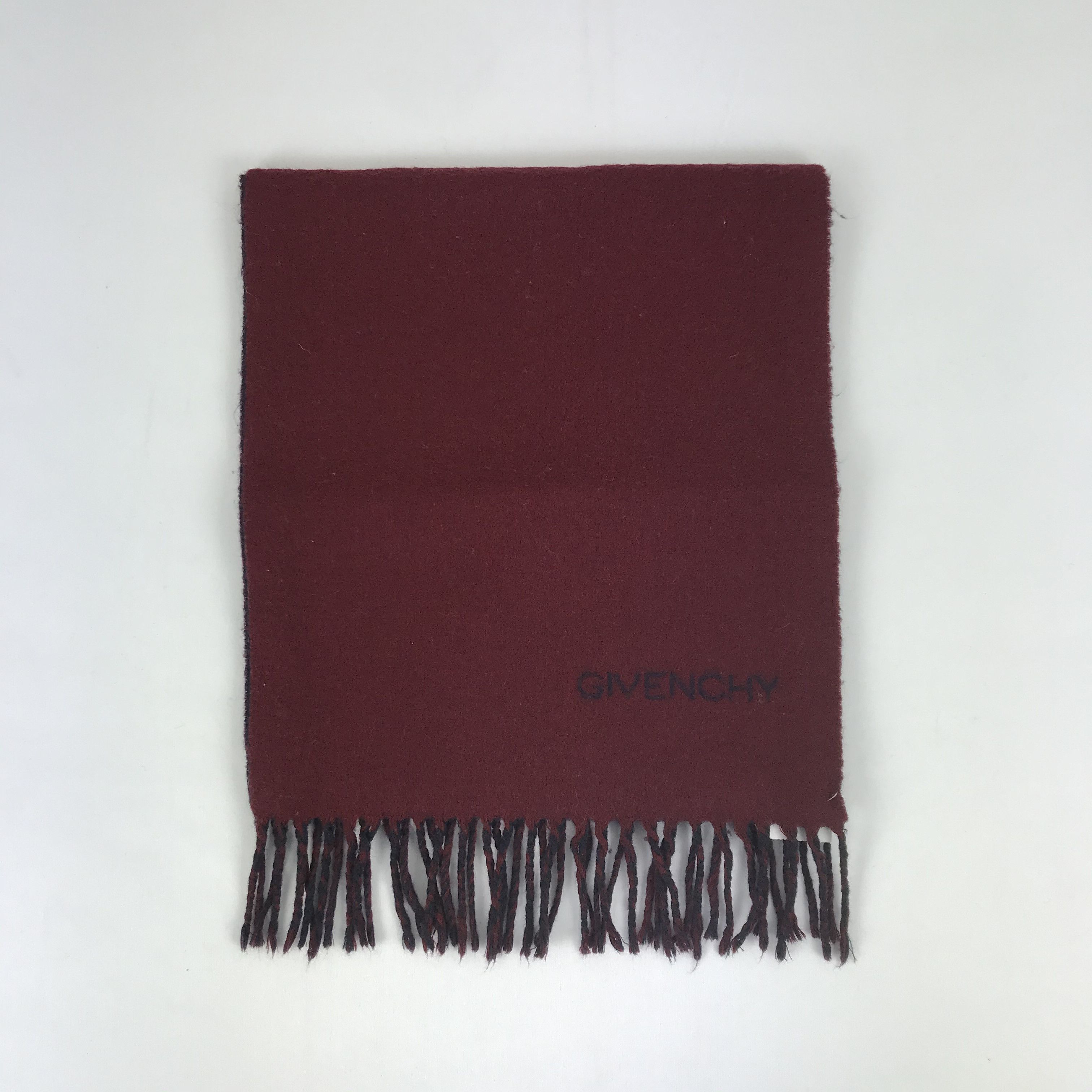 Japanese Brand Vintage Givenchy Wool Scarf Fringe Muffler Winter Scarves. Size ONE SIZE - 2 Thumbnail