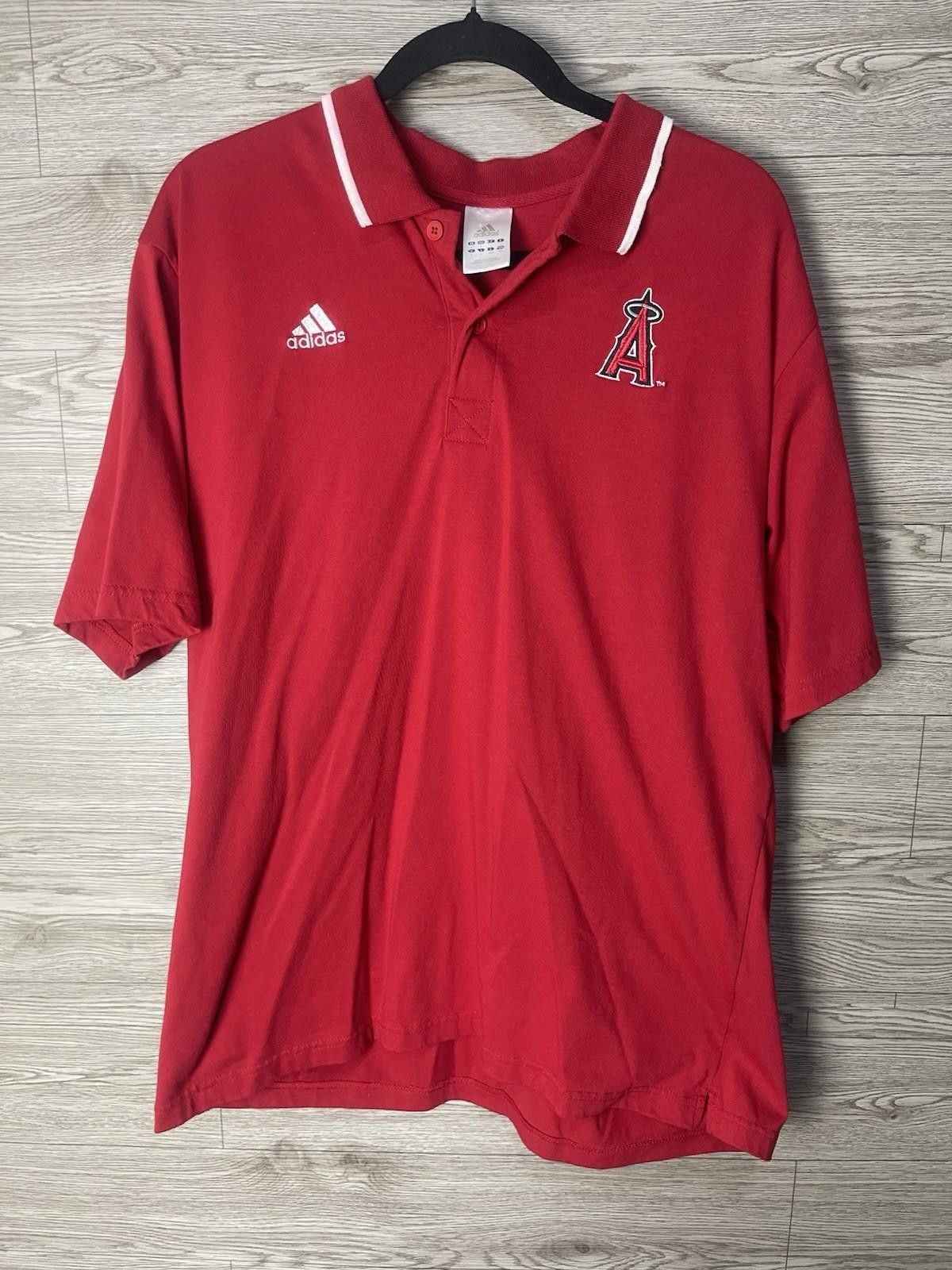 Adidas VINTAGE Adidas Polo Shirt Large Black Anaheim Angles Size US L / EU 52-54 / 3 - 1 Thumbnail