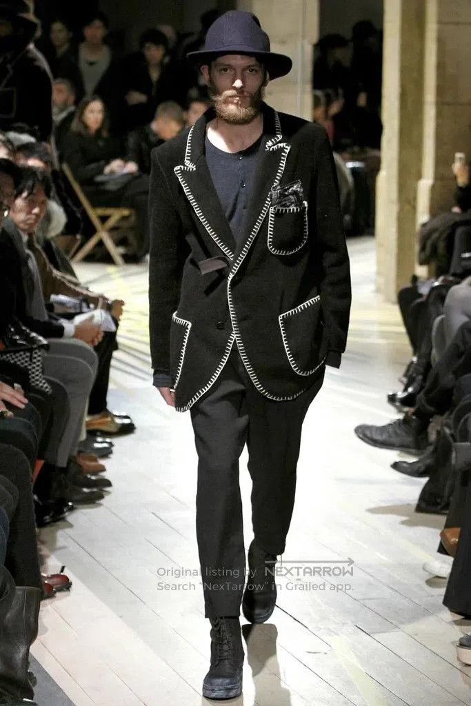Yohji Yamamoto Yohji Yamamoto Hand-Stitched Cotton Blazer. Size US XS / EU 42 / 0 - 3 Thumbnail