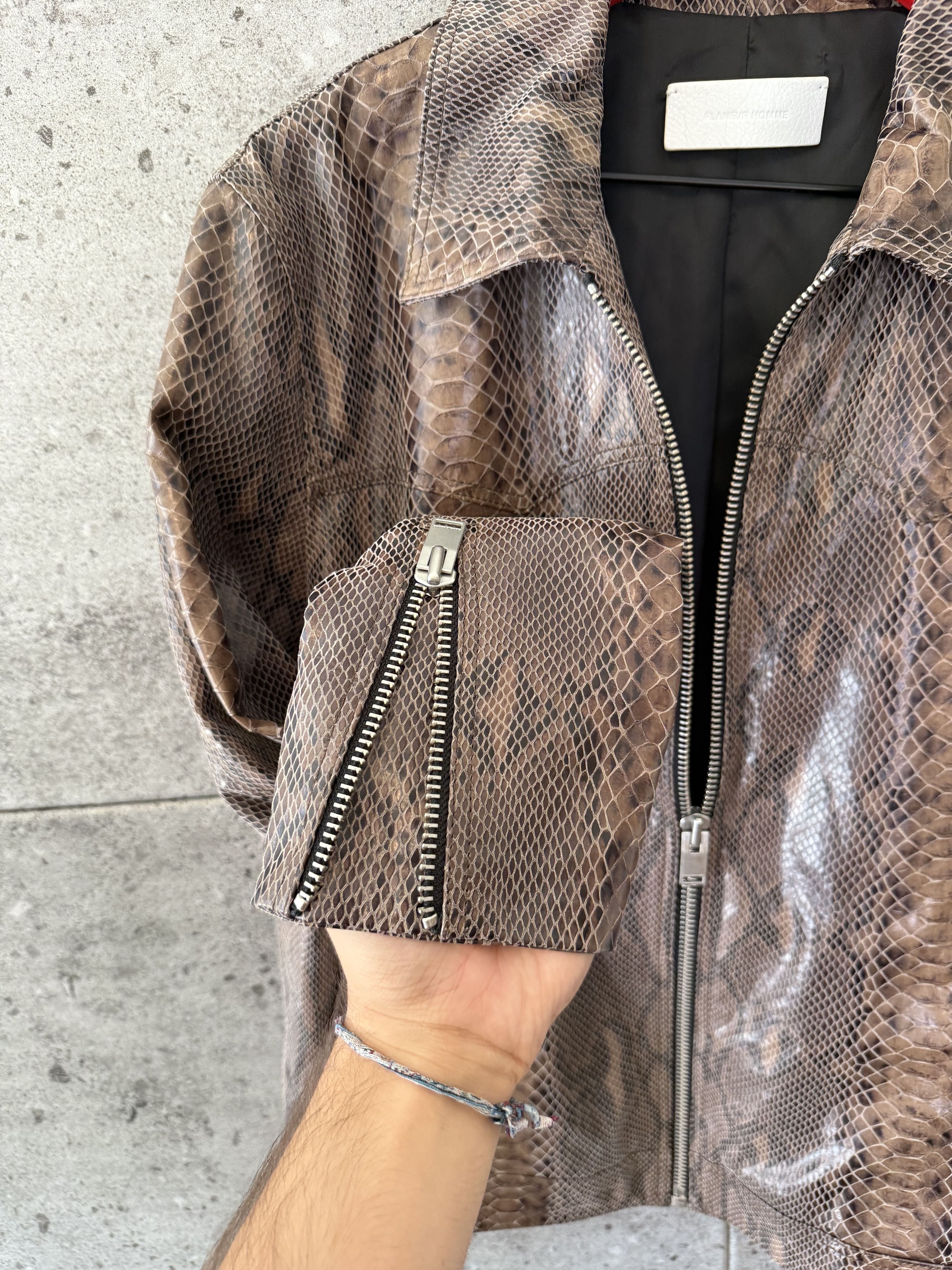 Vintage Vintage 100 percent python skin snake skin biker jacket Size US L / EU 52-54 / 3 - 5 Thumbnail