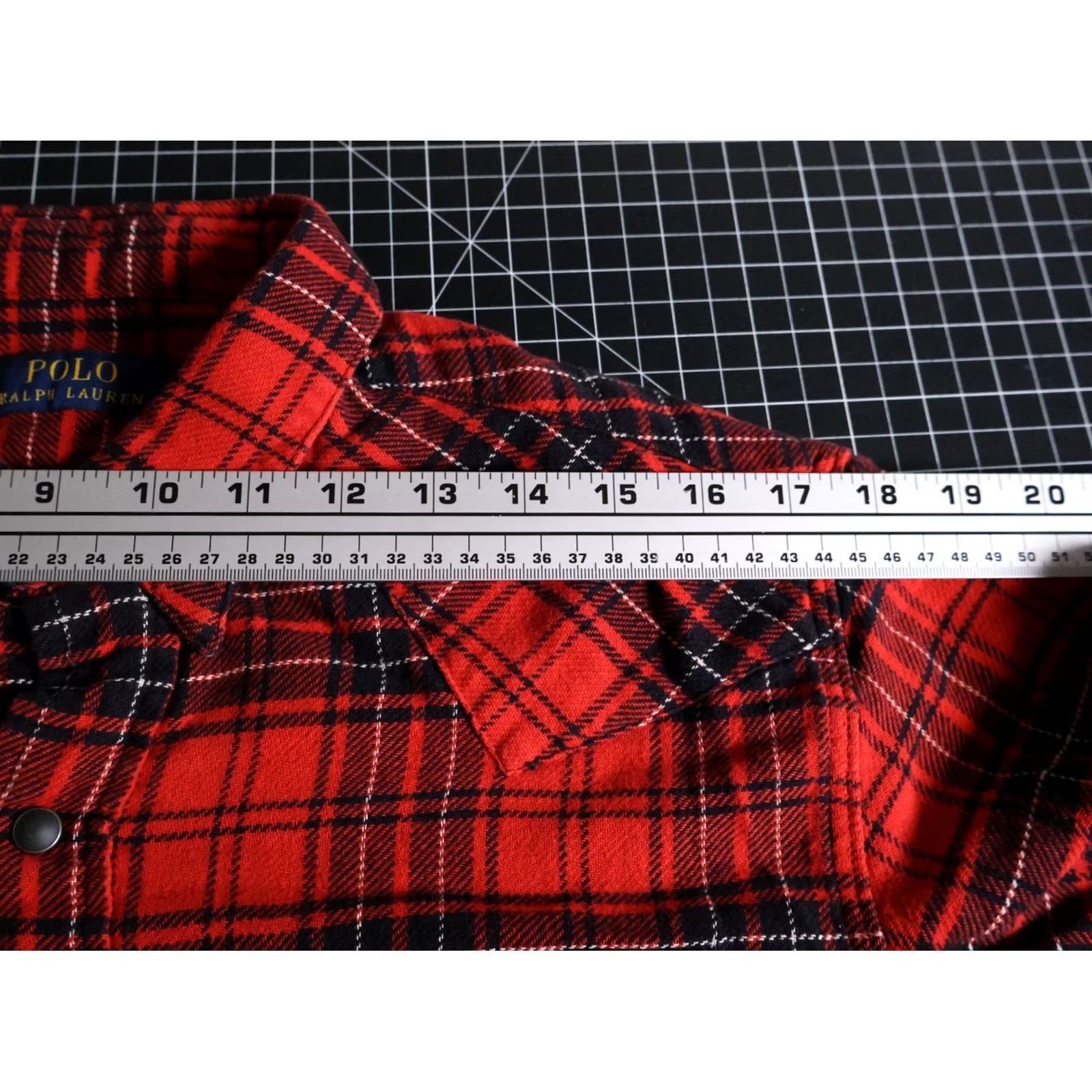 Polo Ralph Lauren Polo Ralph Lauren Shirt Mens Large Red Black Plaid Flannel Snap Western Style Slim Fit Button-Up Casual Workwear Size US L / EU 52-54 / 3 - 7 Thumbnail