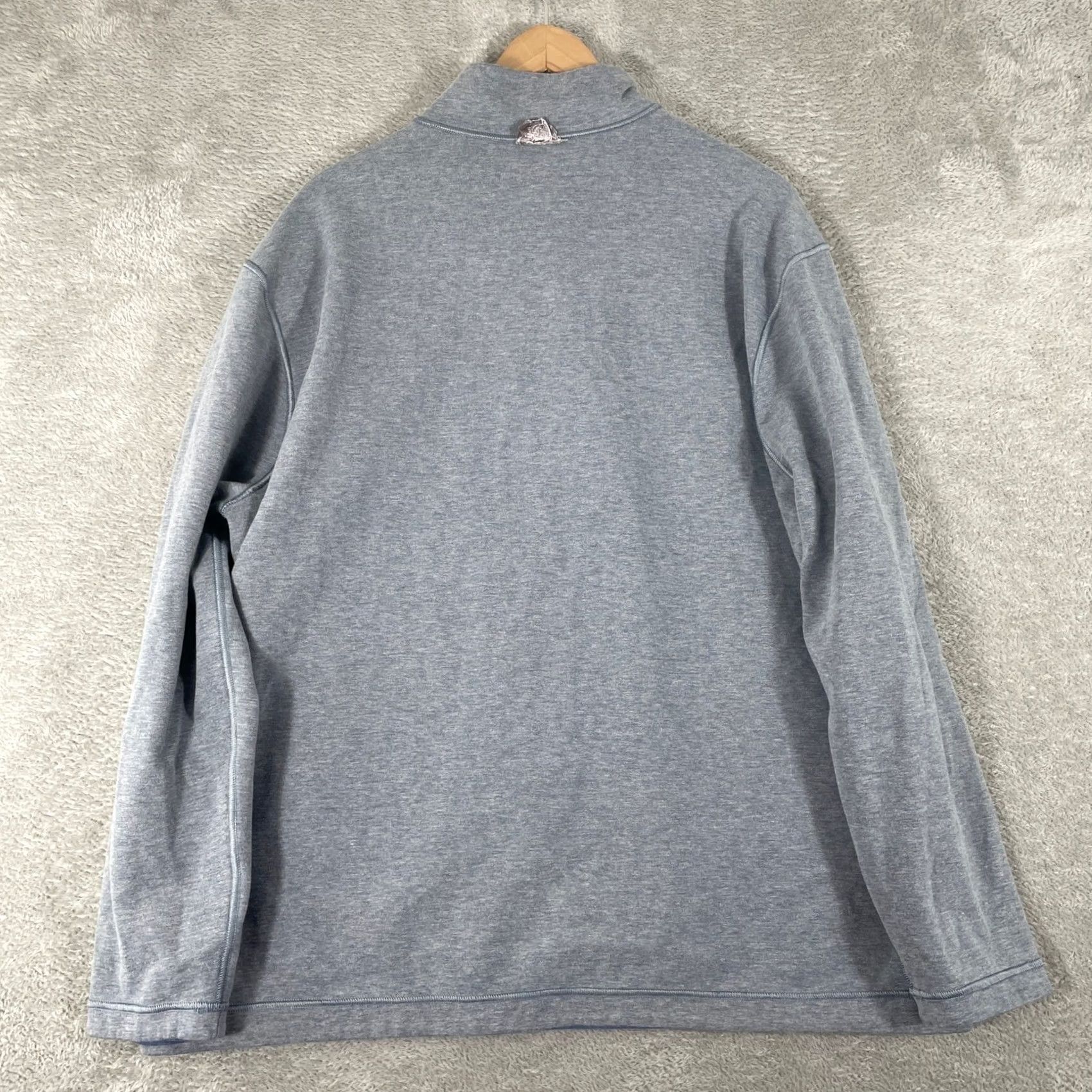 Johnston & Murphy Johnston & Murphy Pullover Mens 2XL Blue Reversible Quarter Zip Mock Neck Logo Size US XXL / EU 58 / 5 - 5 Thumbnail